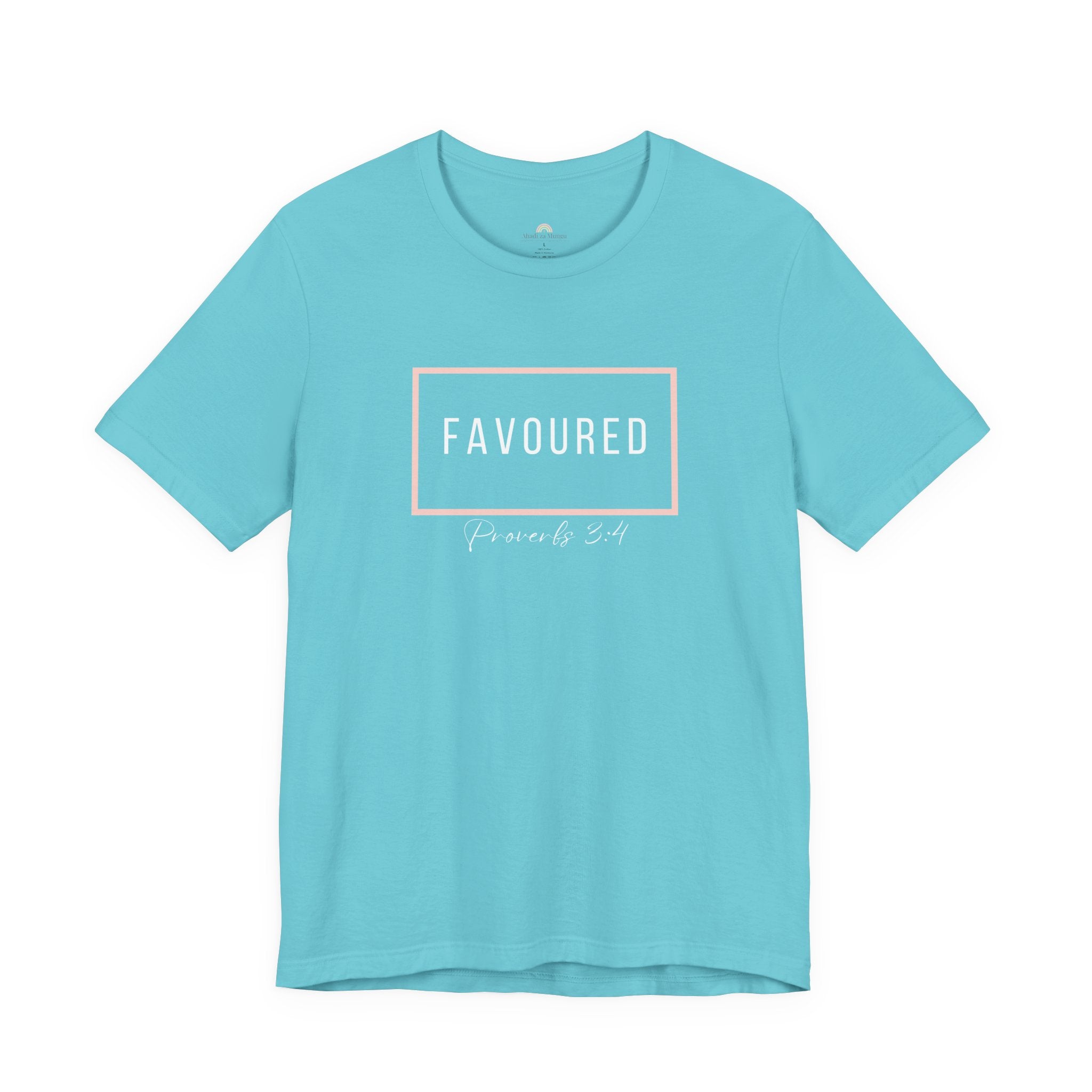 Favoured Christian T-Shirt – Proverbs 3:4 Scripture Tee | Faith-Based Unisex Shirt