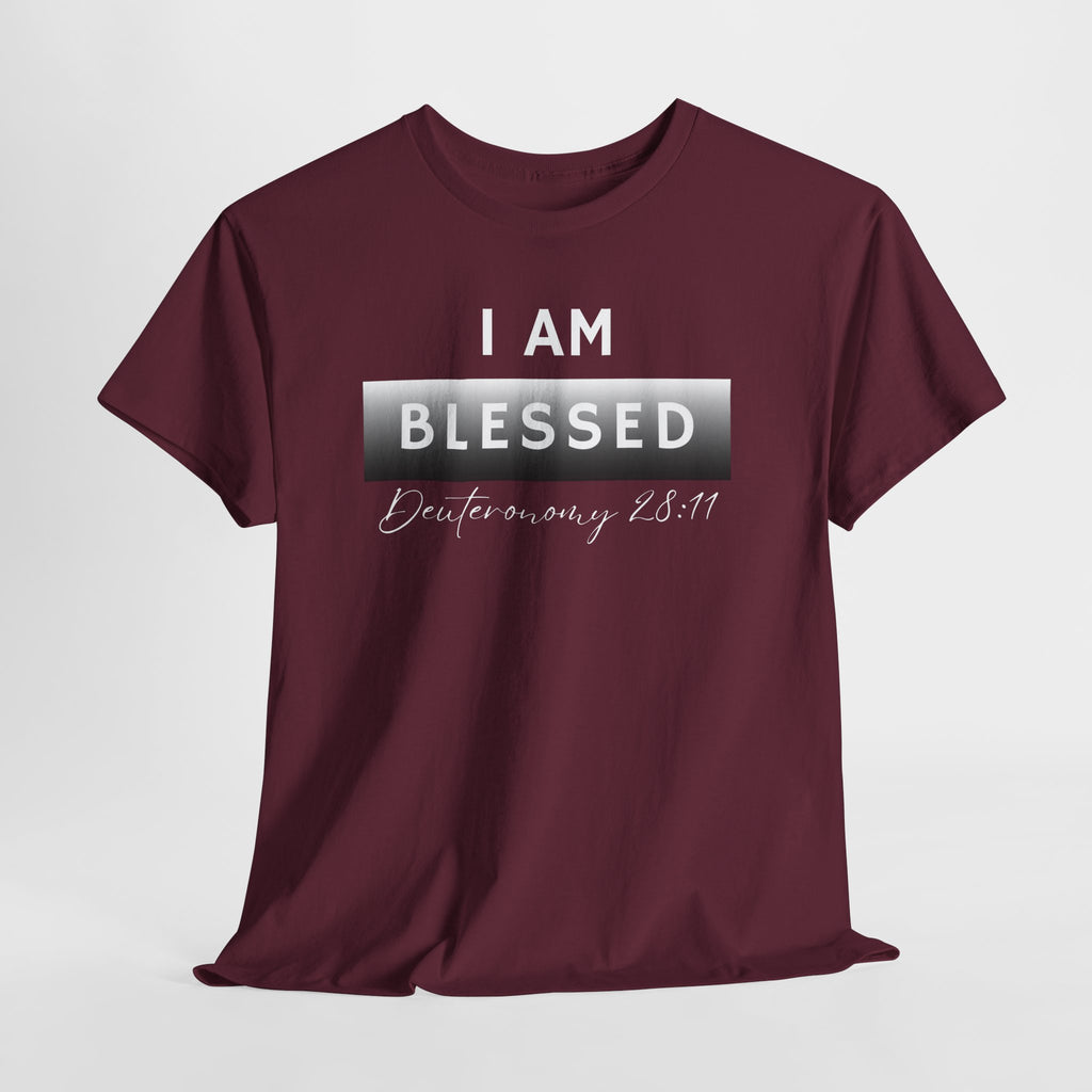 I Am Blessed Christian T-Shirt — Deuteronomy 28:11 Scripture Faith Tee (2)