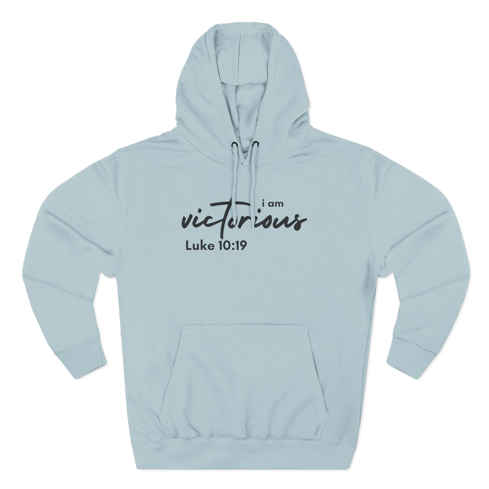 I Am Victorious Hoodie — Luke 10:19 Christian Scripture Fleece Pullover
