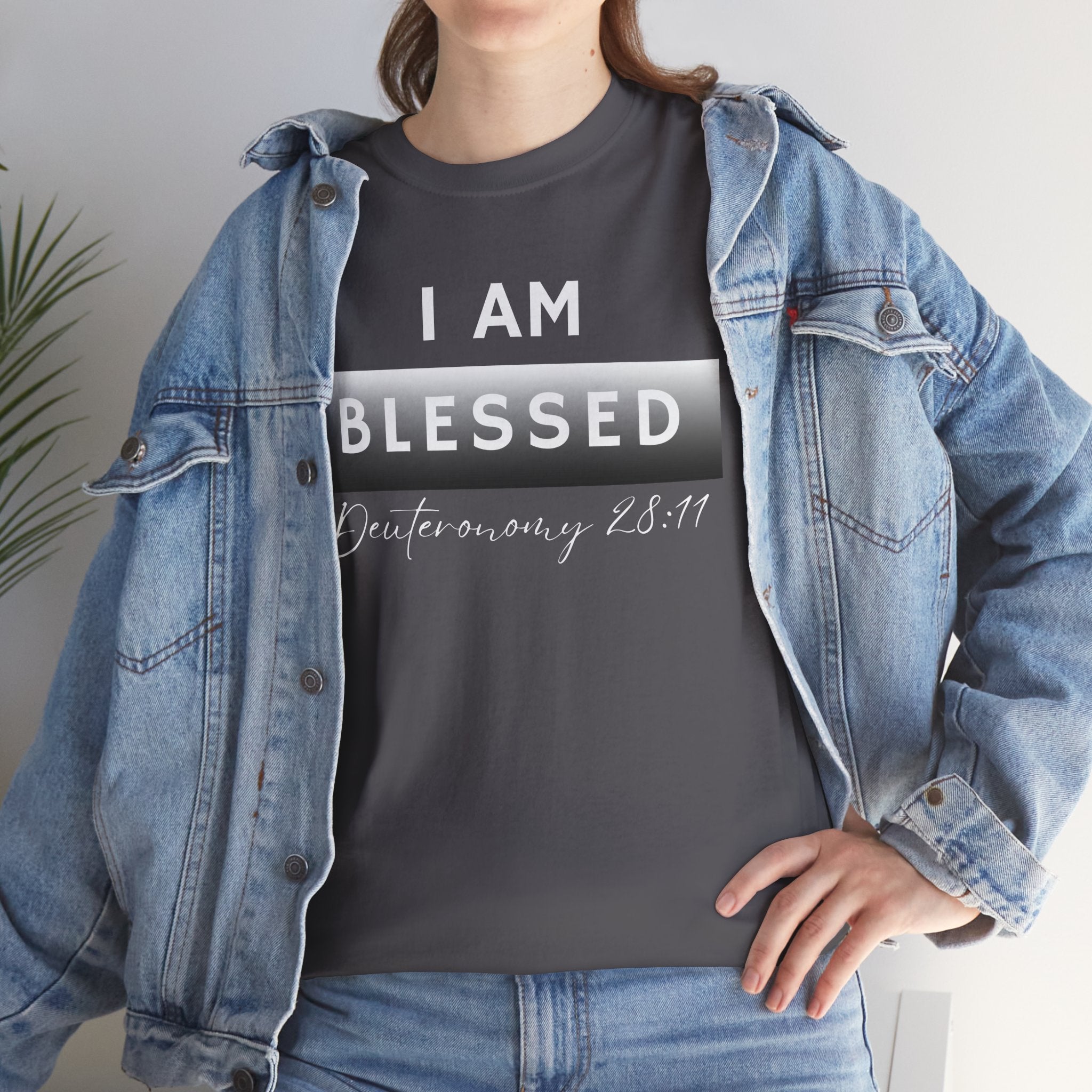 I Am Blessed Christian T-Shirt — Deuteronomy 28:11 Scripture Faith Tee (2)
