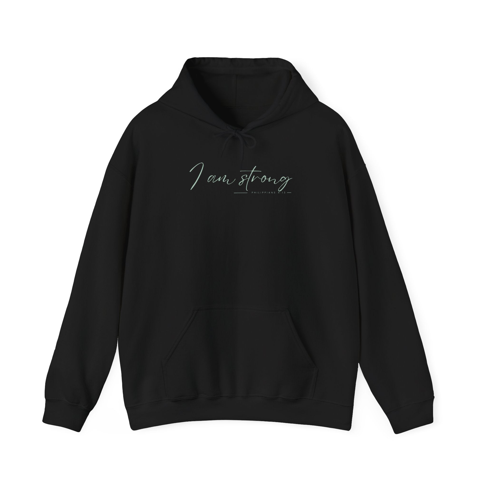 I Am Strong Hoodie – Philippians 4:13 Christian Unisex Faith Sweatshirt