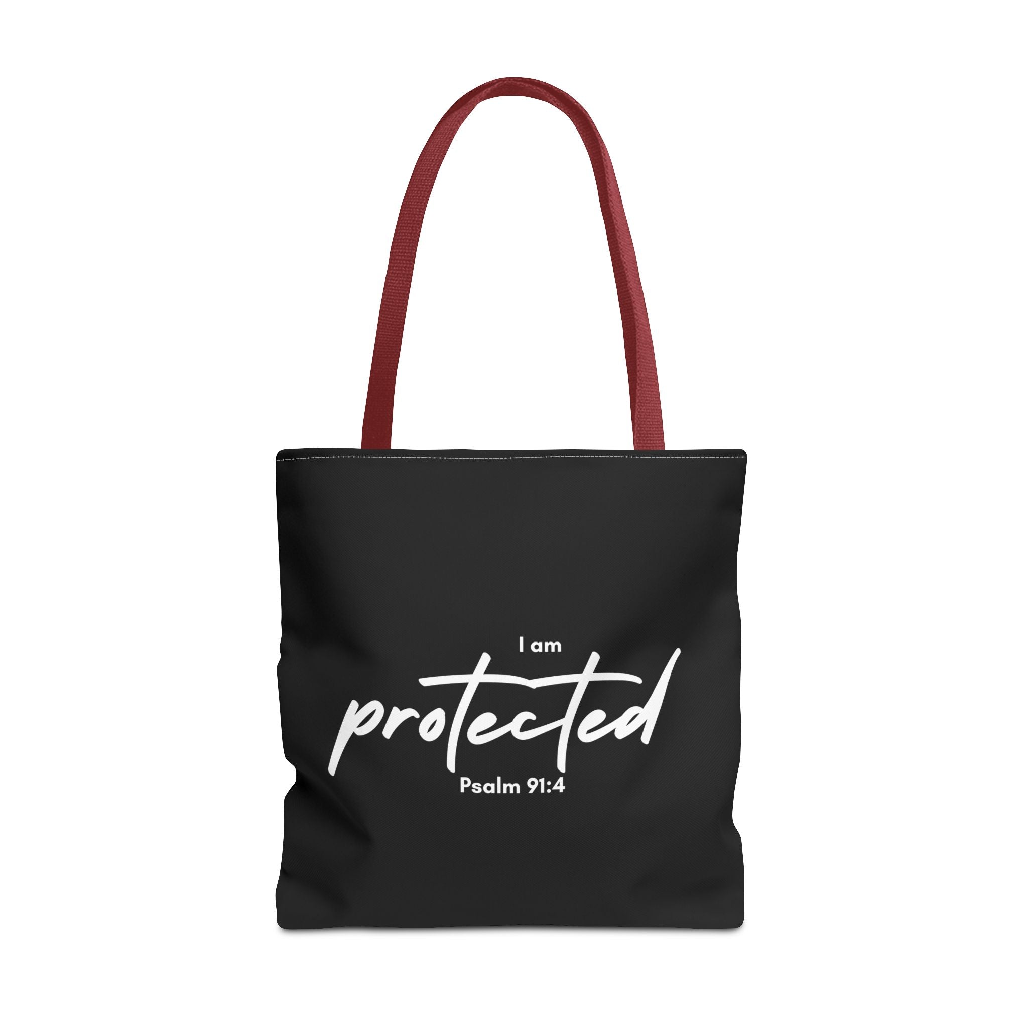 I Am Protected Tote Bag — Psalm 91:4 Christian Scripture Canvas Tote | Faith-Based Carryall