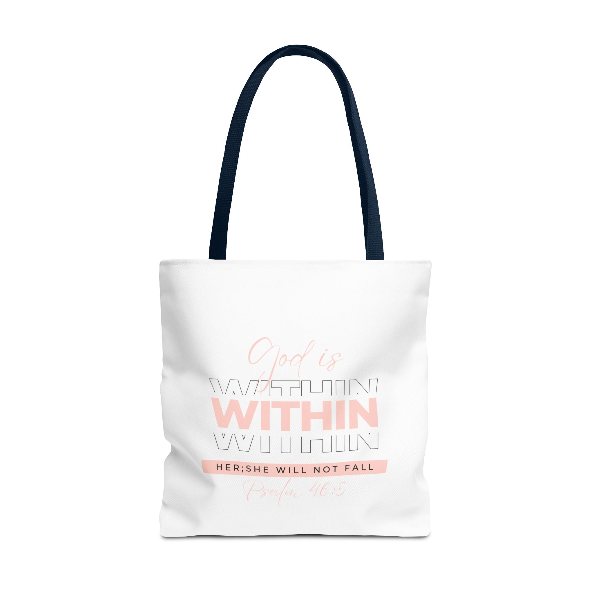 God Is Within Her Tote Bag – Psalm 46:5 Christian Scripture Tote for Women