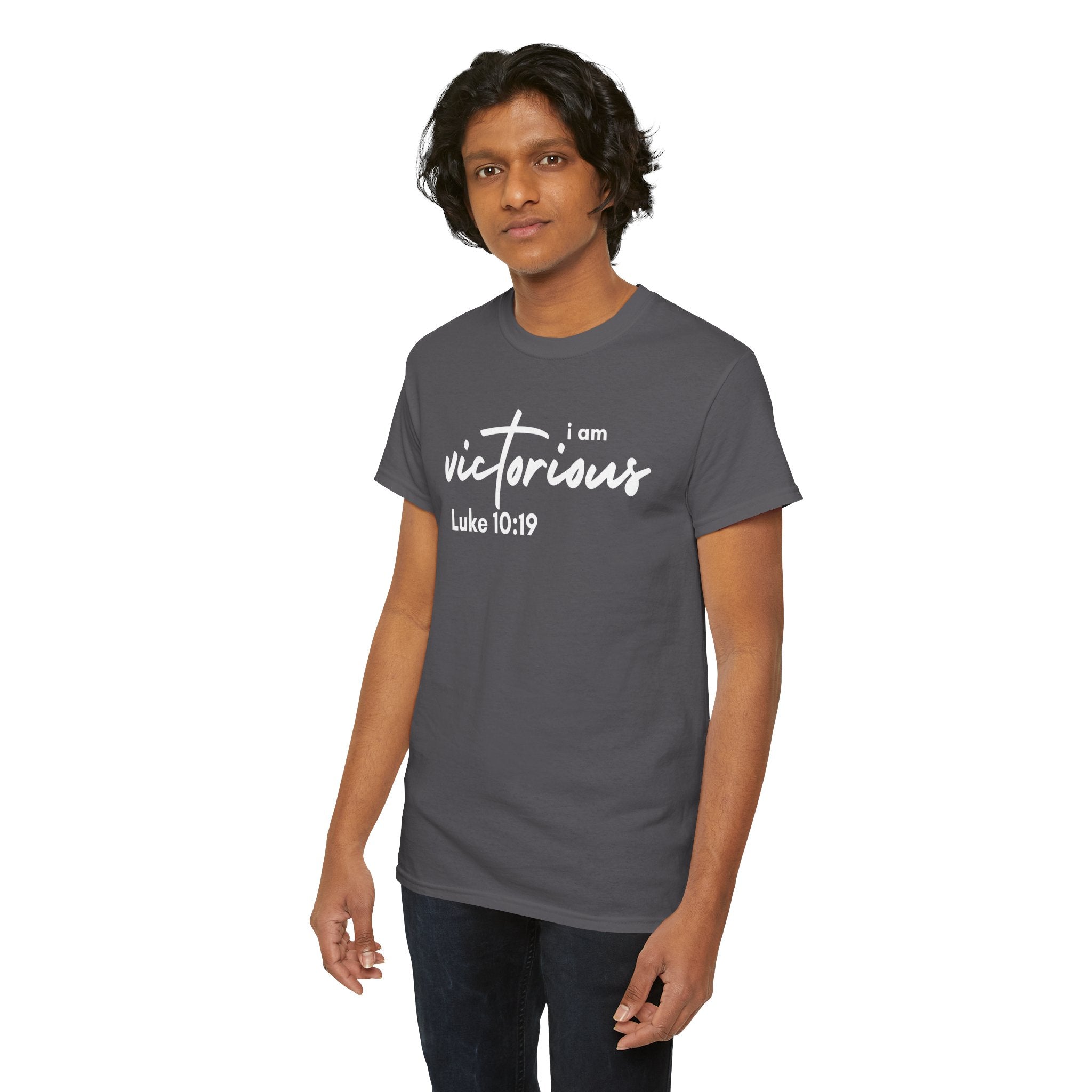 I Am Victorious Christian T-Shirt – Luke 10:19 Scripture Tee | Faith-Based Apparel