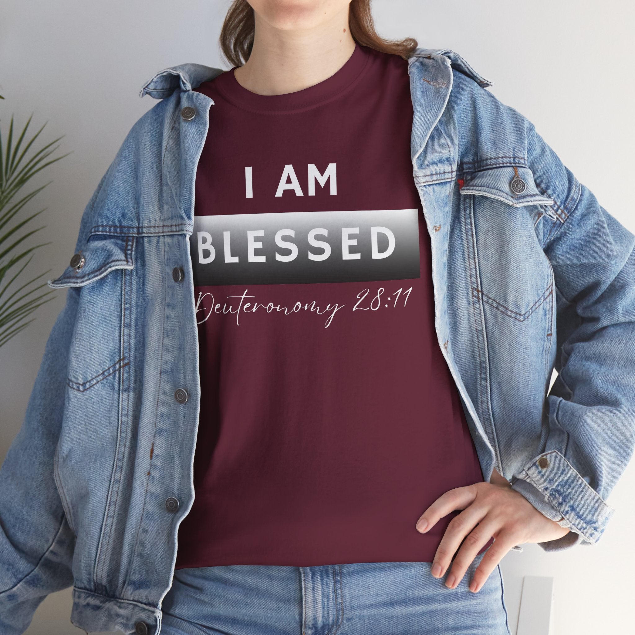 I Am Blessed Christian T-Shirt — Deuteronomy 28:11 Scripture Faith Tee (2)