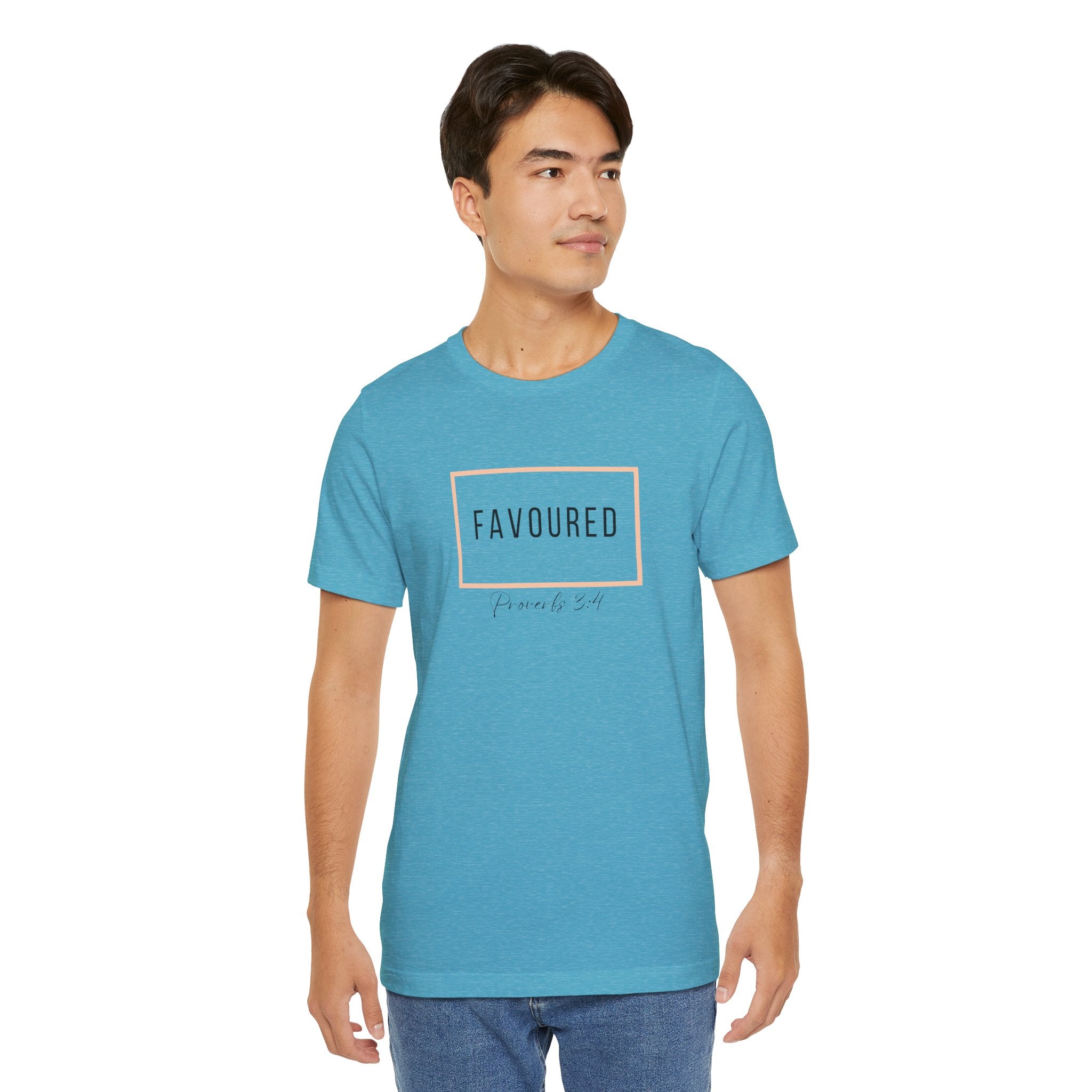 Favoured Christian T-Shirt – Proverbs 3:4 Scripture Tee | Faith-Based Unisex Shirt