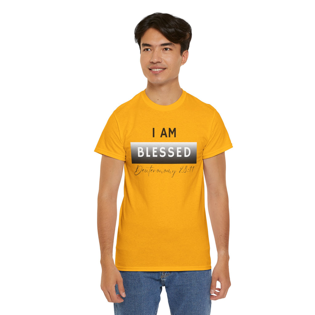 I Am Blessed Christian T-Shirt — Deuteronomy 28:11 Scripture Faith Tee