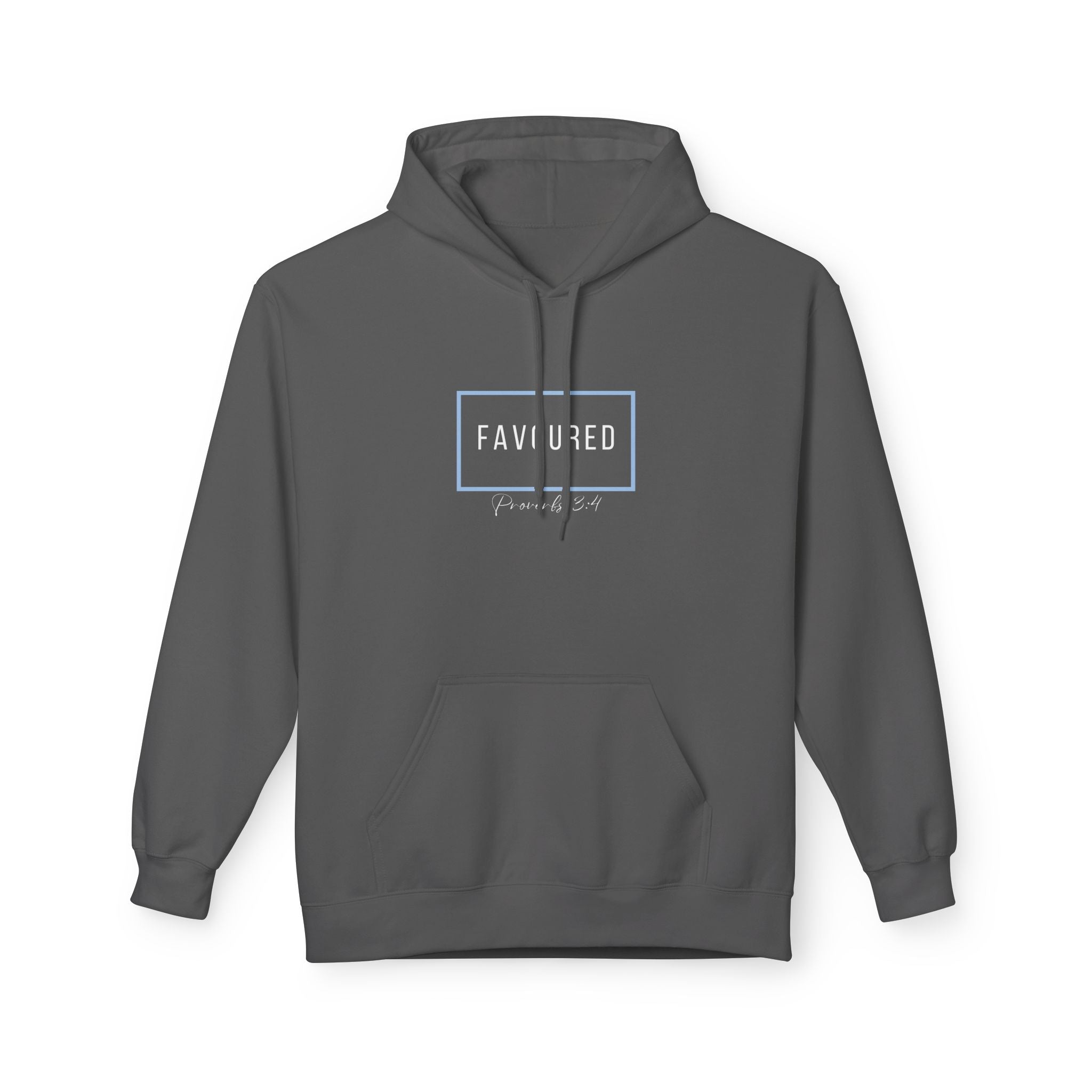 Favoured Christian Hoodie – Proverbs 3:4 Minimalist Script Hoodie | Faith-Based Unisex Pullover