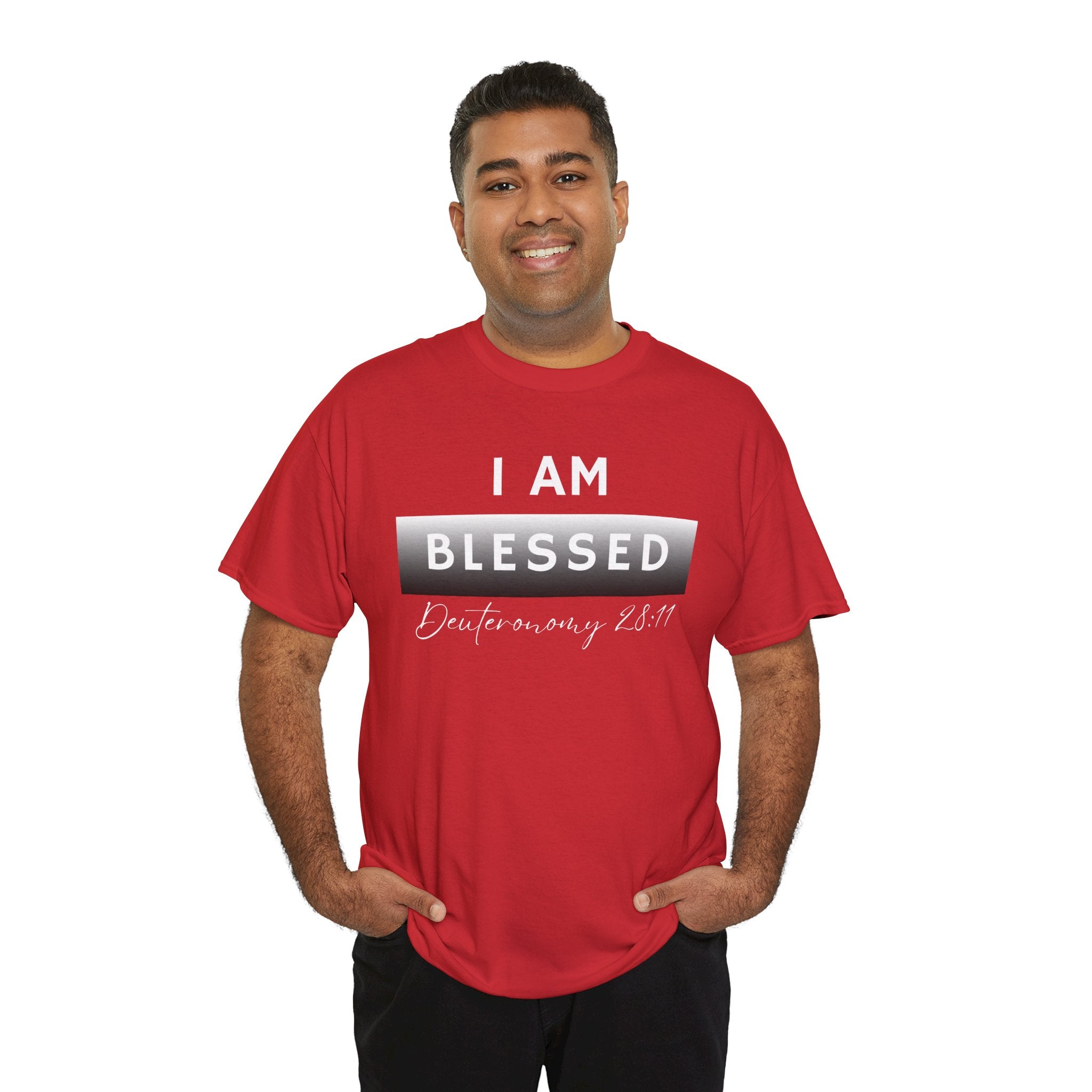 I Am Blessed Christian T-Shirt — Deuteronomy 28:11 Scripture Faith Tee (2)