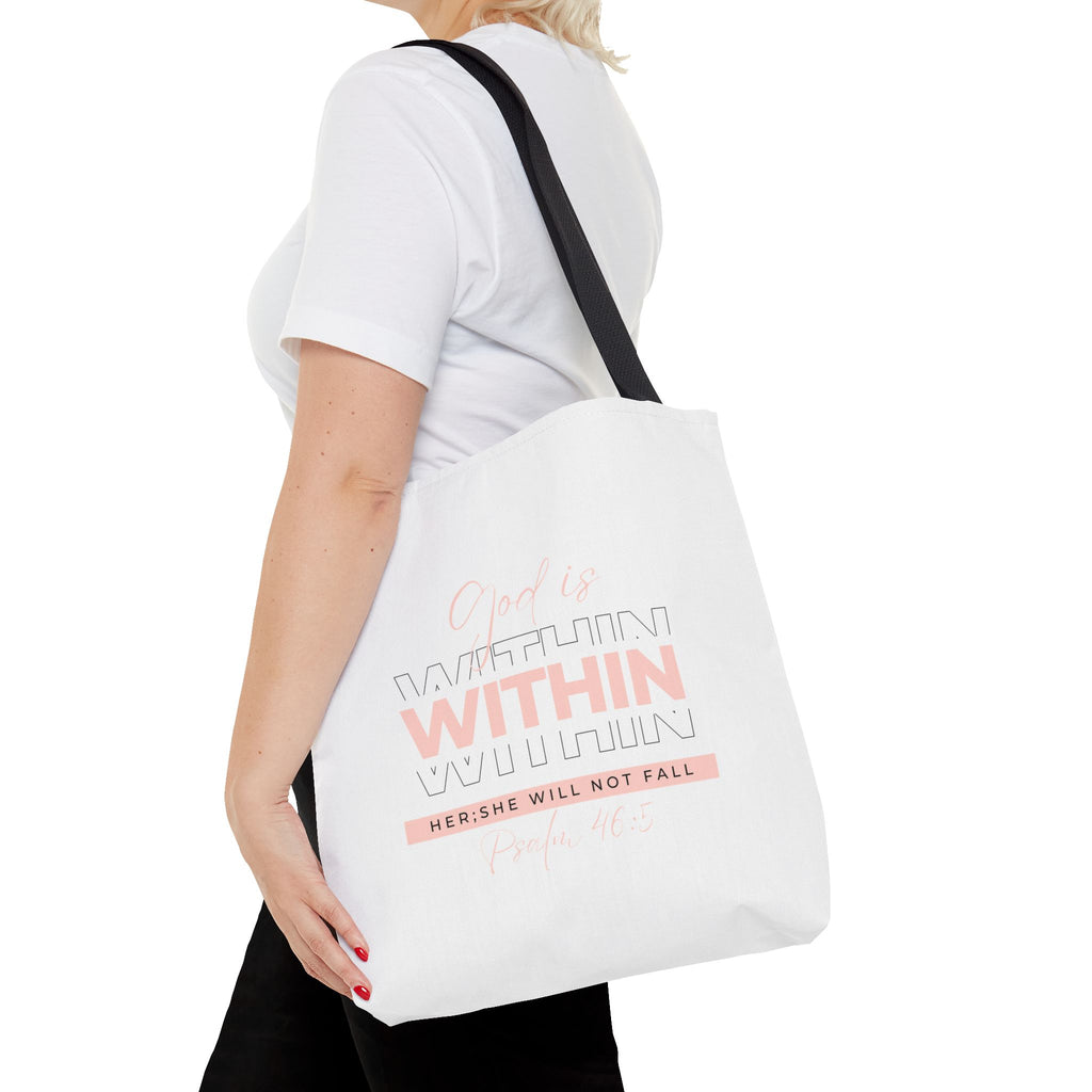 God Is Within Her Tote Bag – Psalm 46:5 Christian Scripture Tote for Women