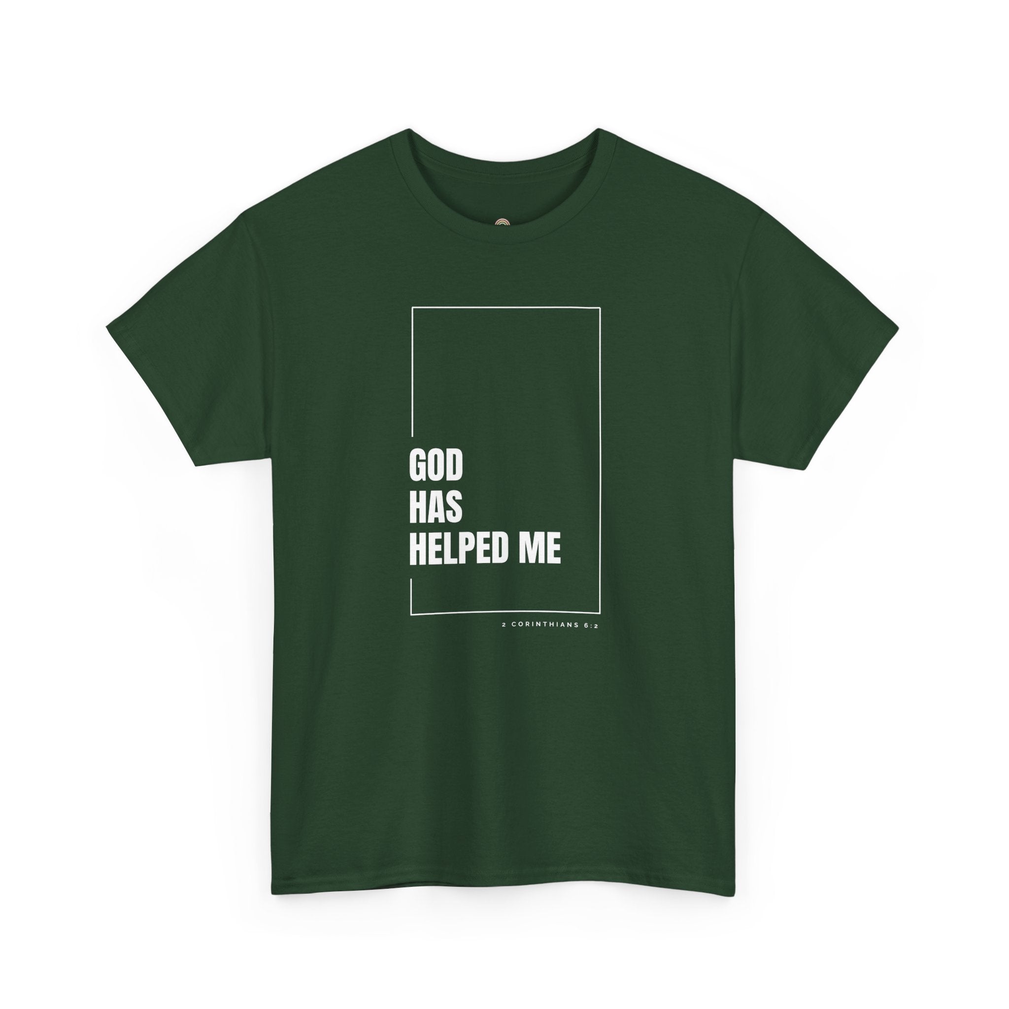 God Has Helped Me Christian T-Shirt – 2 Corinthians 6:2 Faith Tee | Unisex Heavy Cotton Shirt