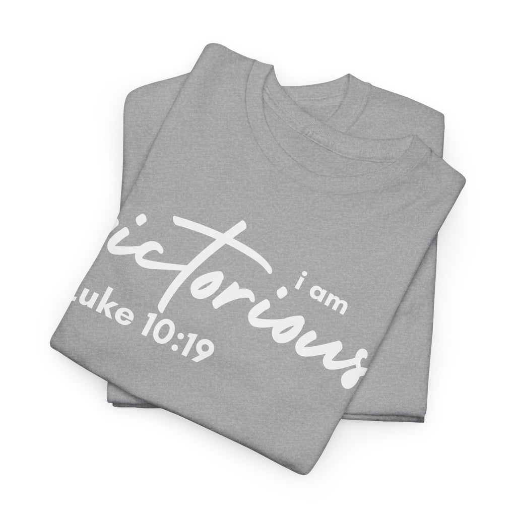 I Am Victorious Christian T-Shirt – Luke 10:19 Scripture Tee | Faith-Based Apparel