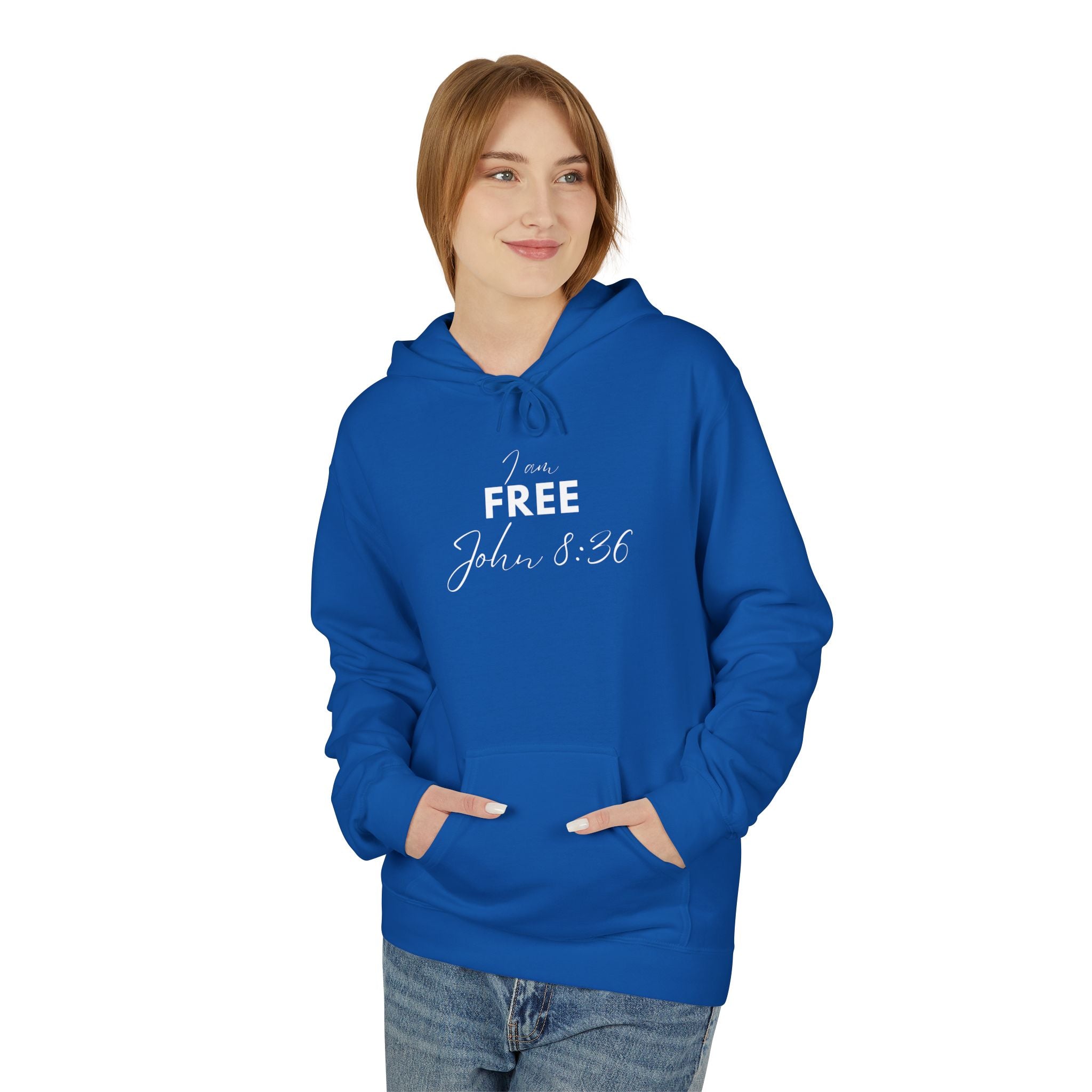 I Am Free Hoodie – John 8:36 Christian Scripture Hoodie | Faith-Based Inspirational Pullover