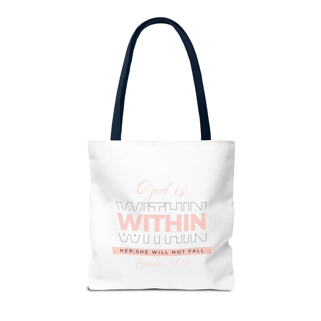 God Is Within Her Tote Bag – Psalm 46:5 Christian Scripture Tote for Women