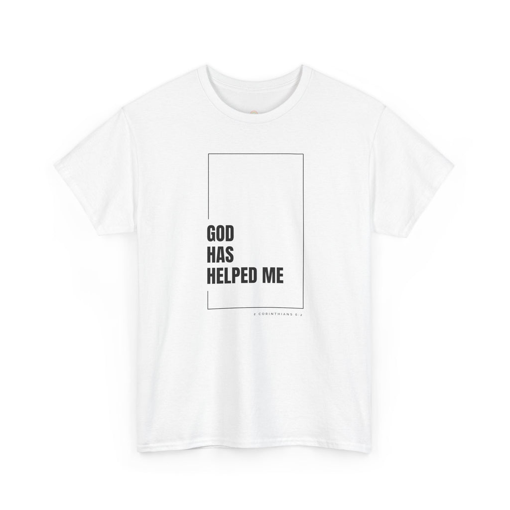 God Has Helped Me Christian T-Shirt – 2 Corinthians 6:2 Faith Tee | Unisex Heavy Cotton Shirt