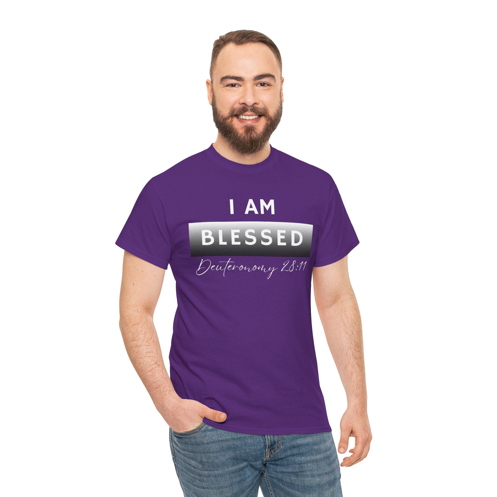 I Am Blessed Christian T-Shirt — Deuteronomy 28:11 Scripture Faith Tee (2)