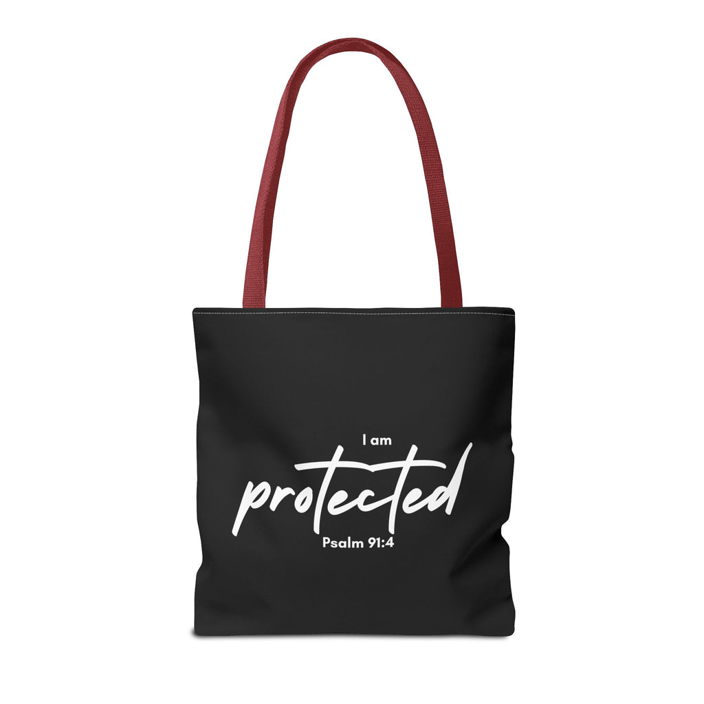 I Am Protected Tote Bag — Psalm 91:4 Christian Scripture Canvas Tote | Faith-Based Carryall