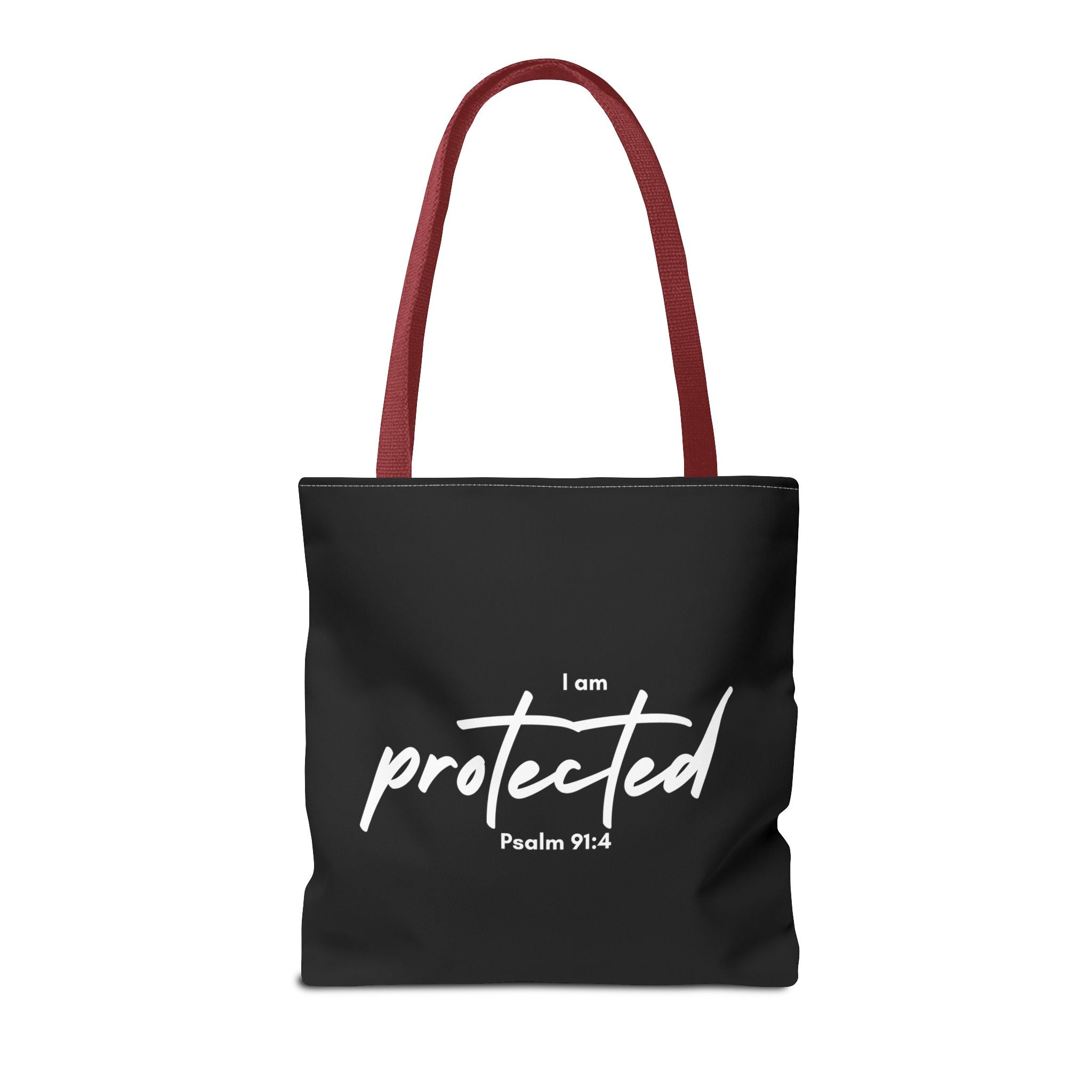 I Am Protected Tote Bag — Psalm 91:4 Christian Scripture Canvas Tote | Faith-Based Carryall