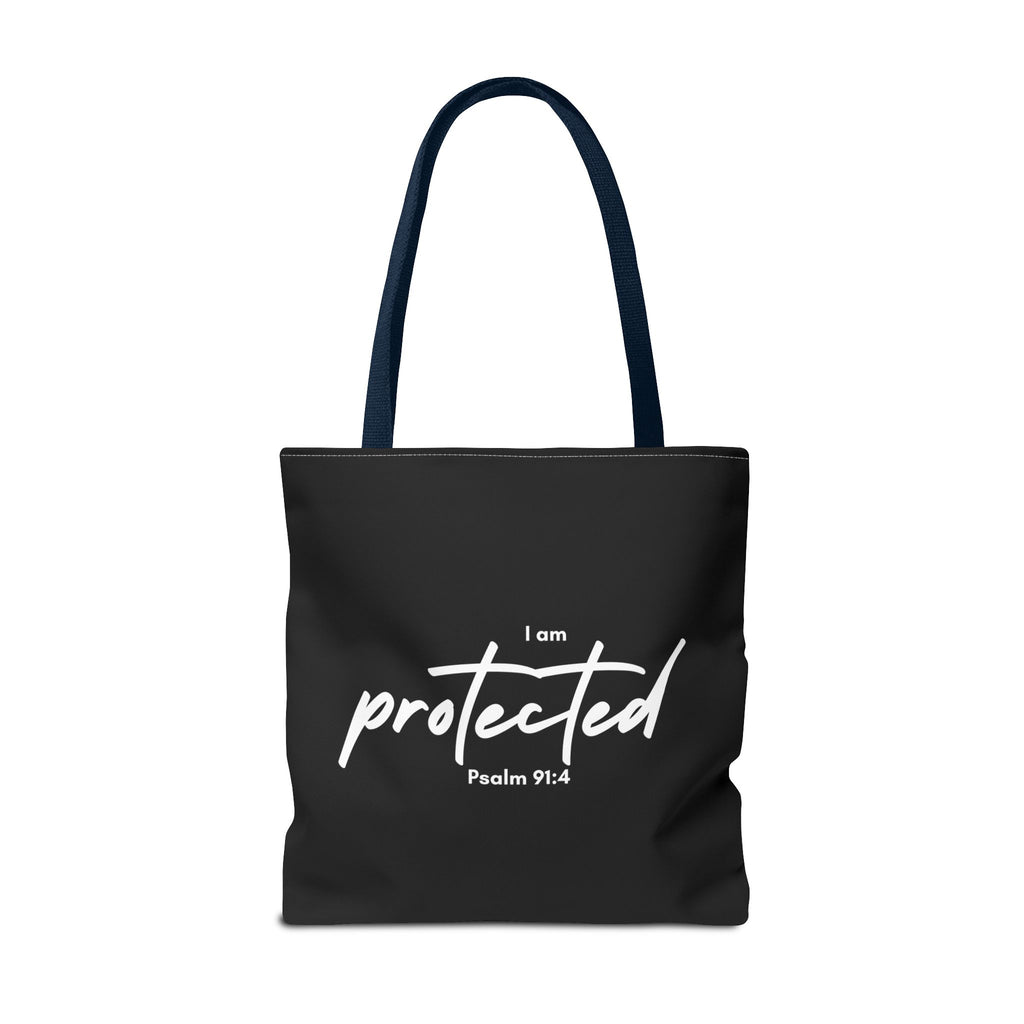 I Am Protected Tote Bag — Psalm 91:4 Christian Scripture Canvas Tote | Faith-Based Carryall