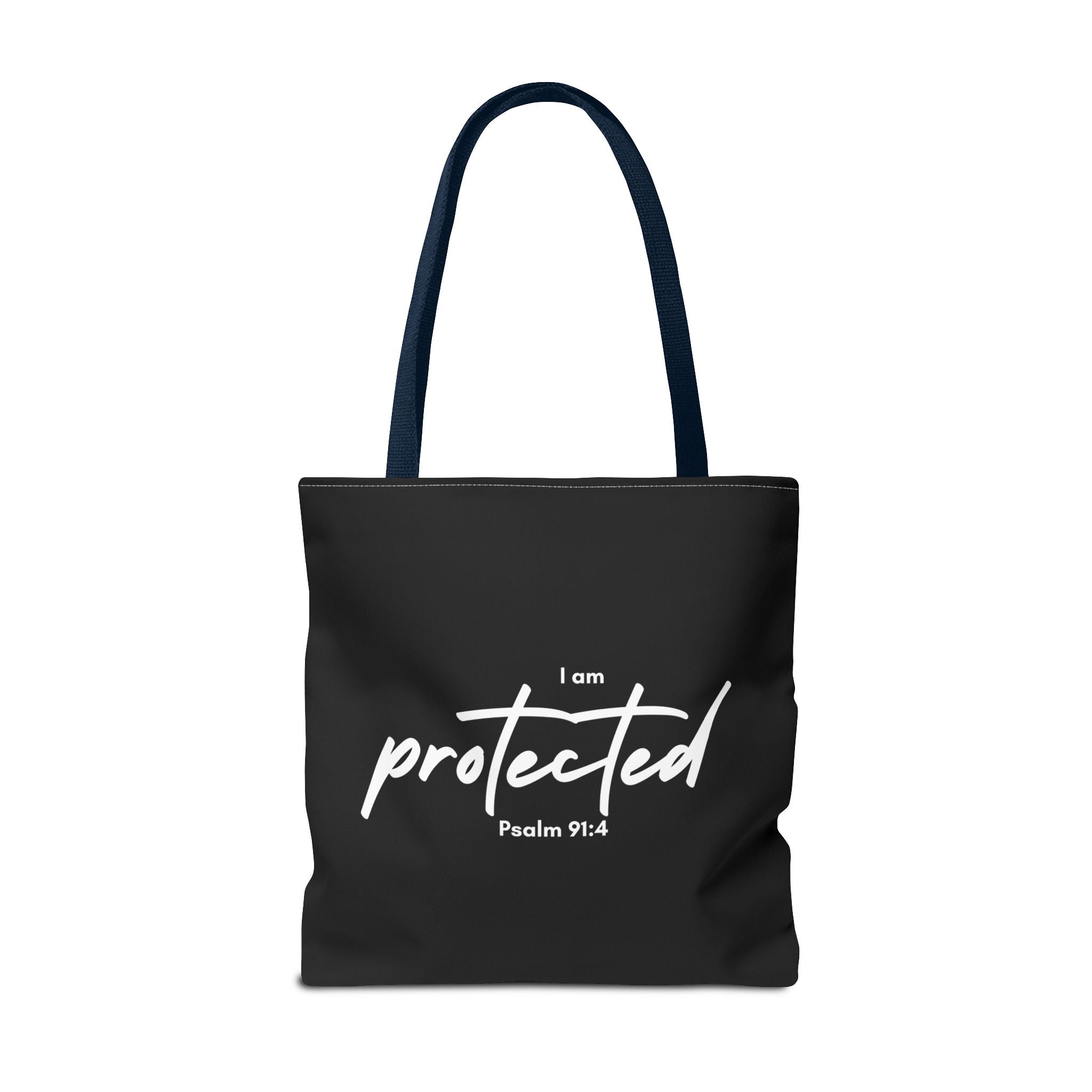 I Am Protected Tote Bag — Psalm 91:4 Christian Scripture Canvas Tote | Faith-Based Carryall