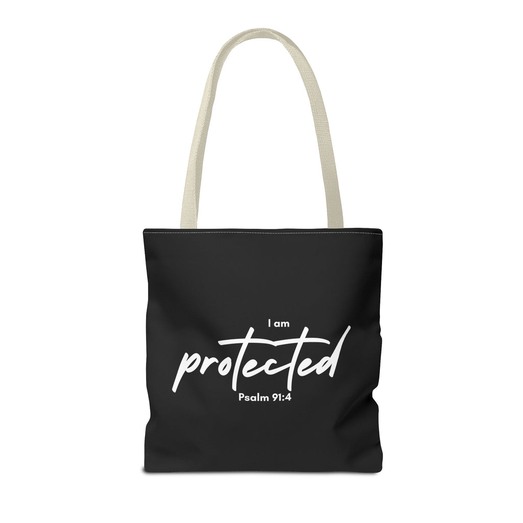 I Am Protected Tote Bag — Psalm 91:4 Christian Scripture Canvas Tote | Faith-Based Carryall
