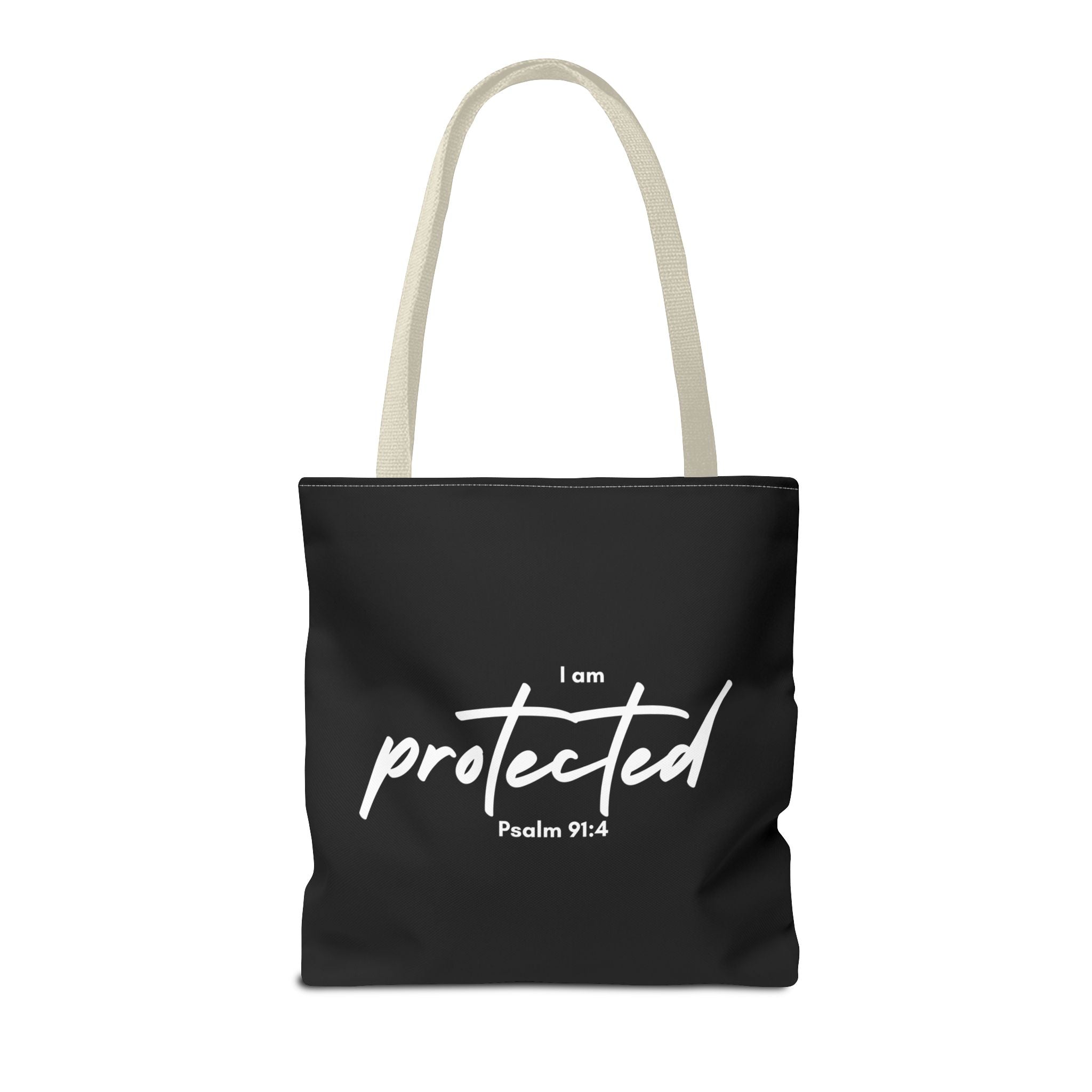 I Am Protected Tote Bag — Psalm 91:4 Christian Scripture Canvas Tote | Faith-Based Carryall