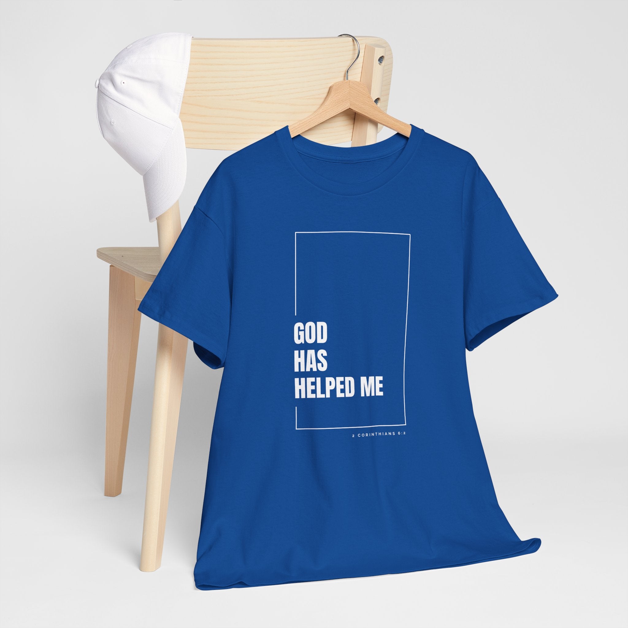 God Has Helped Me Christian T-Shirt – 2 Corinthians 6:2 Faith Tee | Unisex Heavy Cotton Shirt