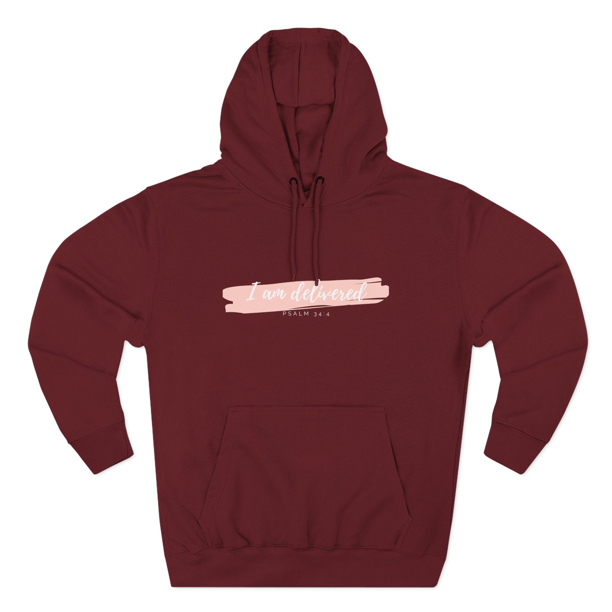 I Am Delivered Christian Hoodie — Psalm 34:4 Faith Hoodie | Inspirational Scripture Pullover | Unisex Christian Apparel