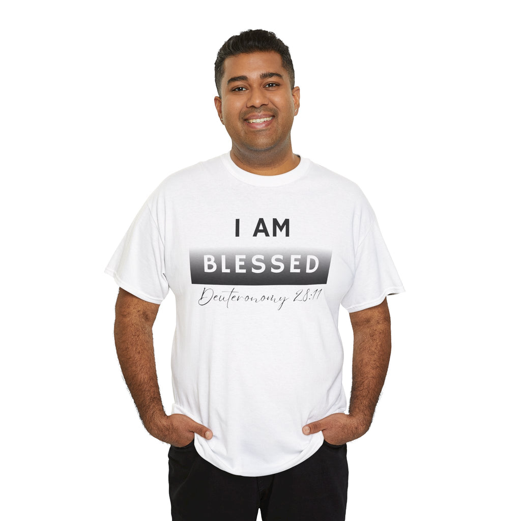 I Am Blessed Christian T-Shirt — Deuteronomy 28:11 Scripture Faith Tee