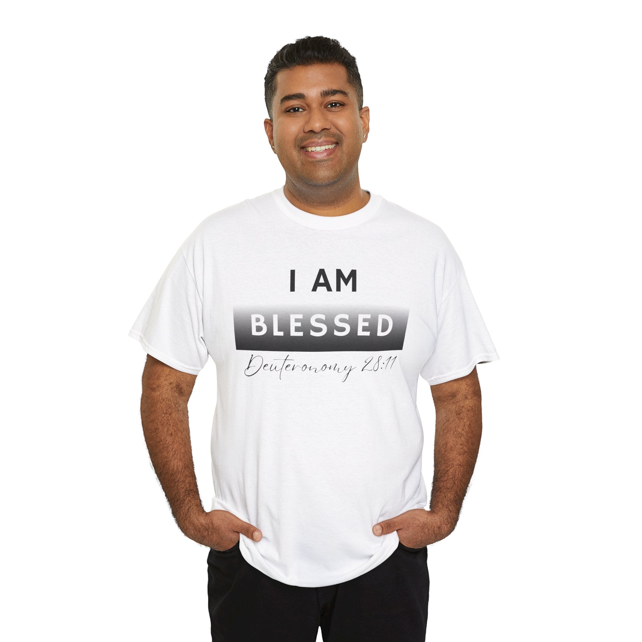 I Am Blessed Christian T-Shirt — Deuteronomy 28:11 Scripture Faith Tee