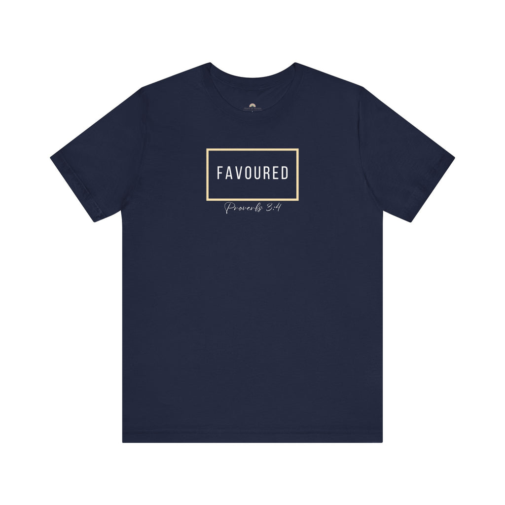 Favoured Christian T-Shirt – Proverbs 3:4 Scripture Tee | Faith-Based Unisex Shirt