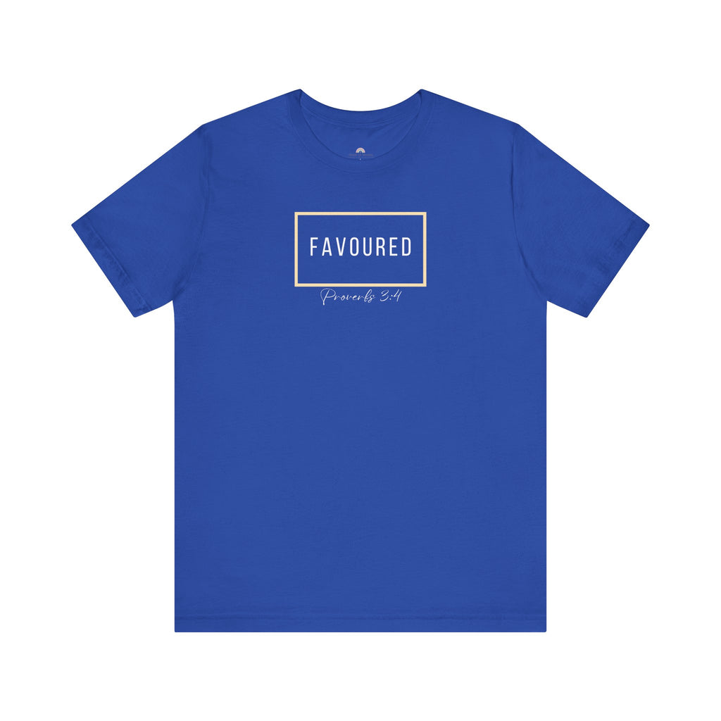 Favoured Christian T-Shirt – Proverbs 3:4 Scripture Tee | Faith-Based Unisex Shirt