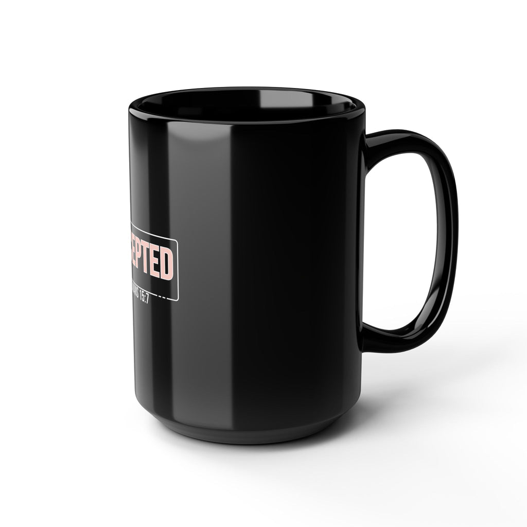 “I Am Accepted” Christian Ceramic Mug – Romans 15:7 Scripture Coffee Cup (11oz & 15oz) – Faith-Inspired Gift