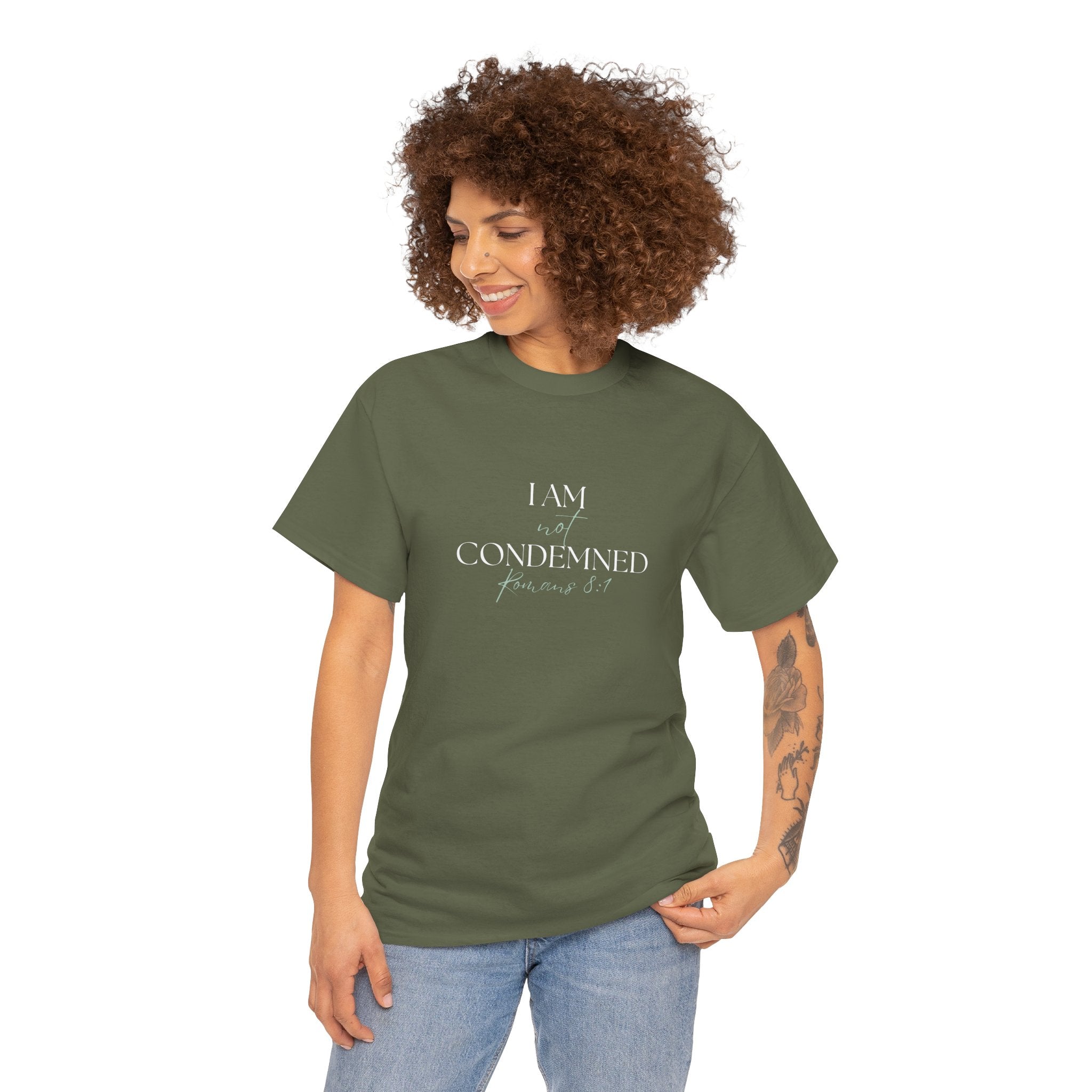 I Am Not Condemned T-Shirt – Christian Tee (Romans 8:1 Scripture) | Faith Apparel for Men & Women