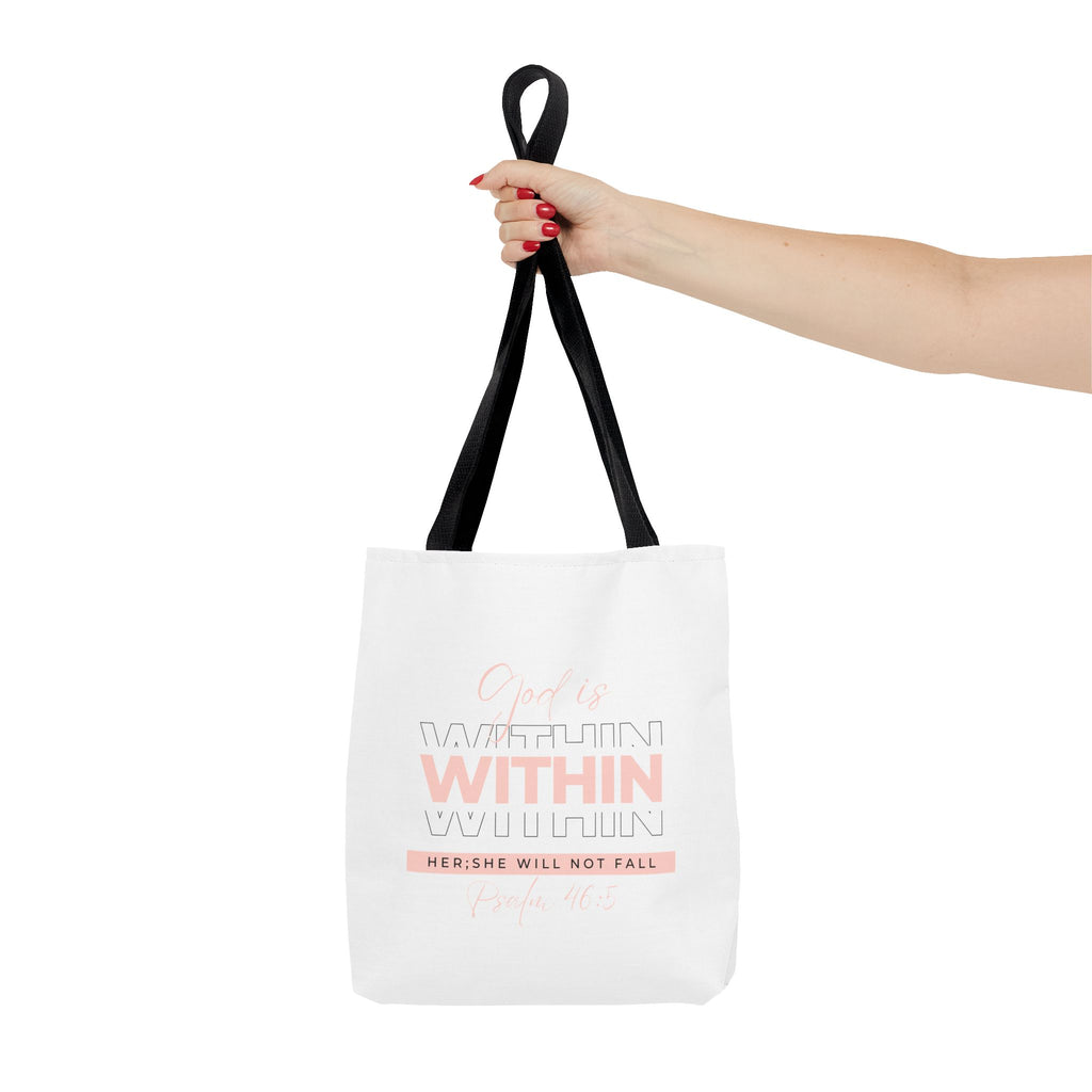 God Is Within Her Tote Bag – Psalm 46:5 Christian Scripture Tote for Women