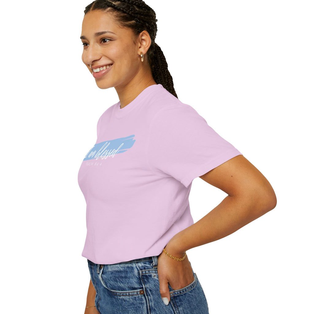 I Am Blessed Christian T-Shirt — Psalm 84:4 Scripture Tee | Garment-Dyed Faith Shirt