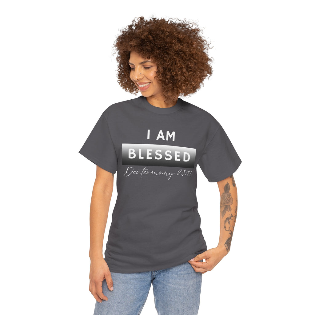 I Am Blessed Christian T-Shirt — Deuteronomy 28:11 Scripture Faith Tee (2)