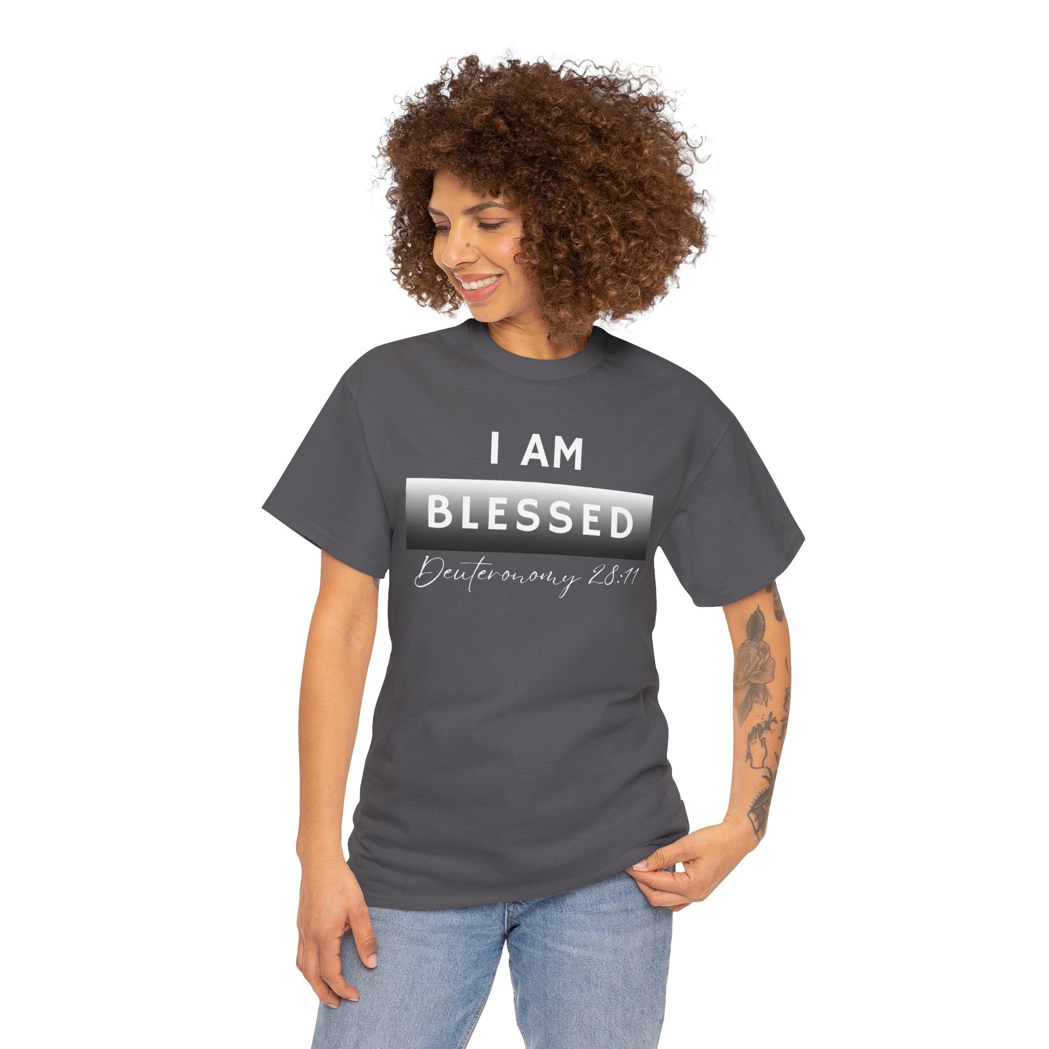I Am Blessed Christian T-Shirt — Deuteronomy 28:11 Scripture Faith Tee (2)