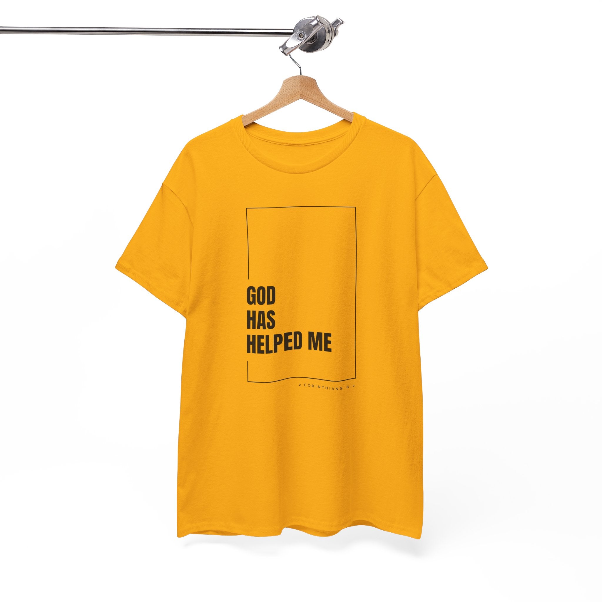 God Has Helped Me Christian T-Shirt – 2 Corinthians 6:2 Faith Tee | Unisex Heavy Cotton Shirt