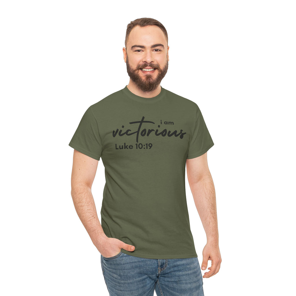 I Am Victorious Christian T-Shirt – Luke 10:19 Scripture Tee | Faith-Based Apparel