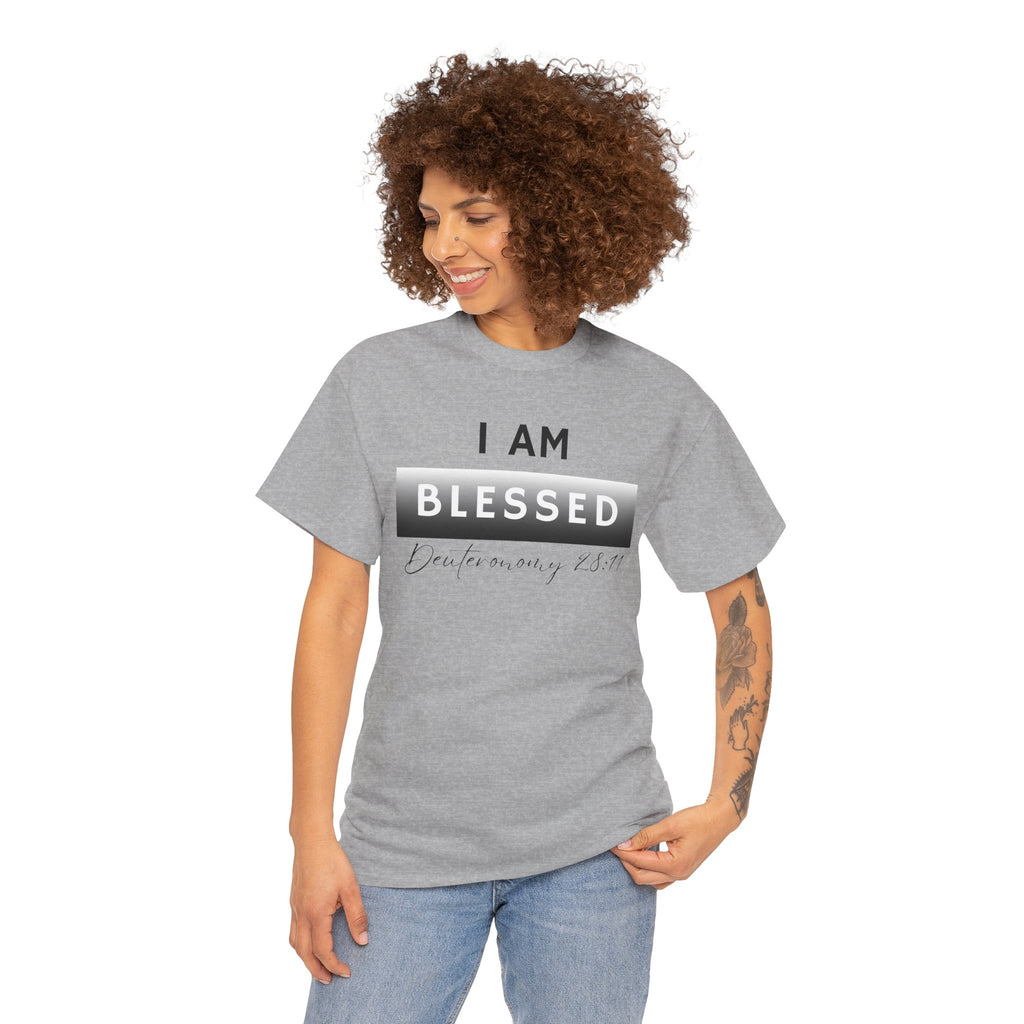 I Am Blessed Christian T-Shirt — Deuteronomy 28:11 Scripture Faith Tee