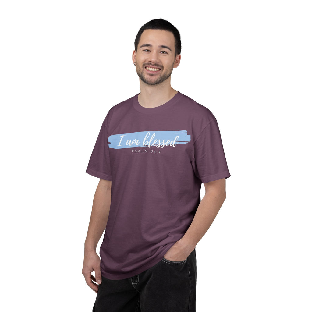 I Am Blessed Christian T-Shirt — Psalm 84:4 Scripture Tee | Garment-Dyed Faith Shirt