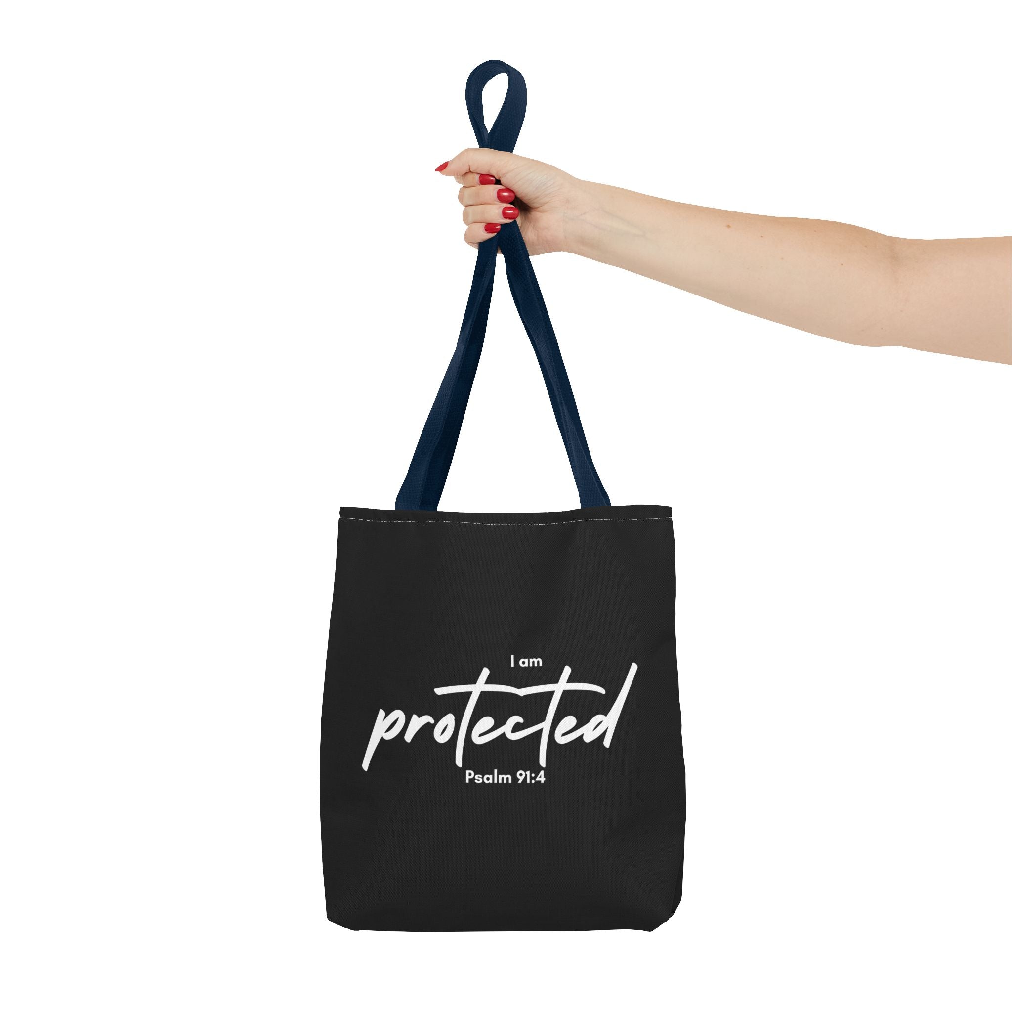 I Am Protected Tote Bag — Psalm 91:4 Christian Scripture Canvas Tote | Faith-Based Carryall