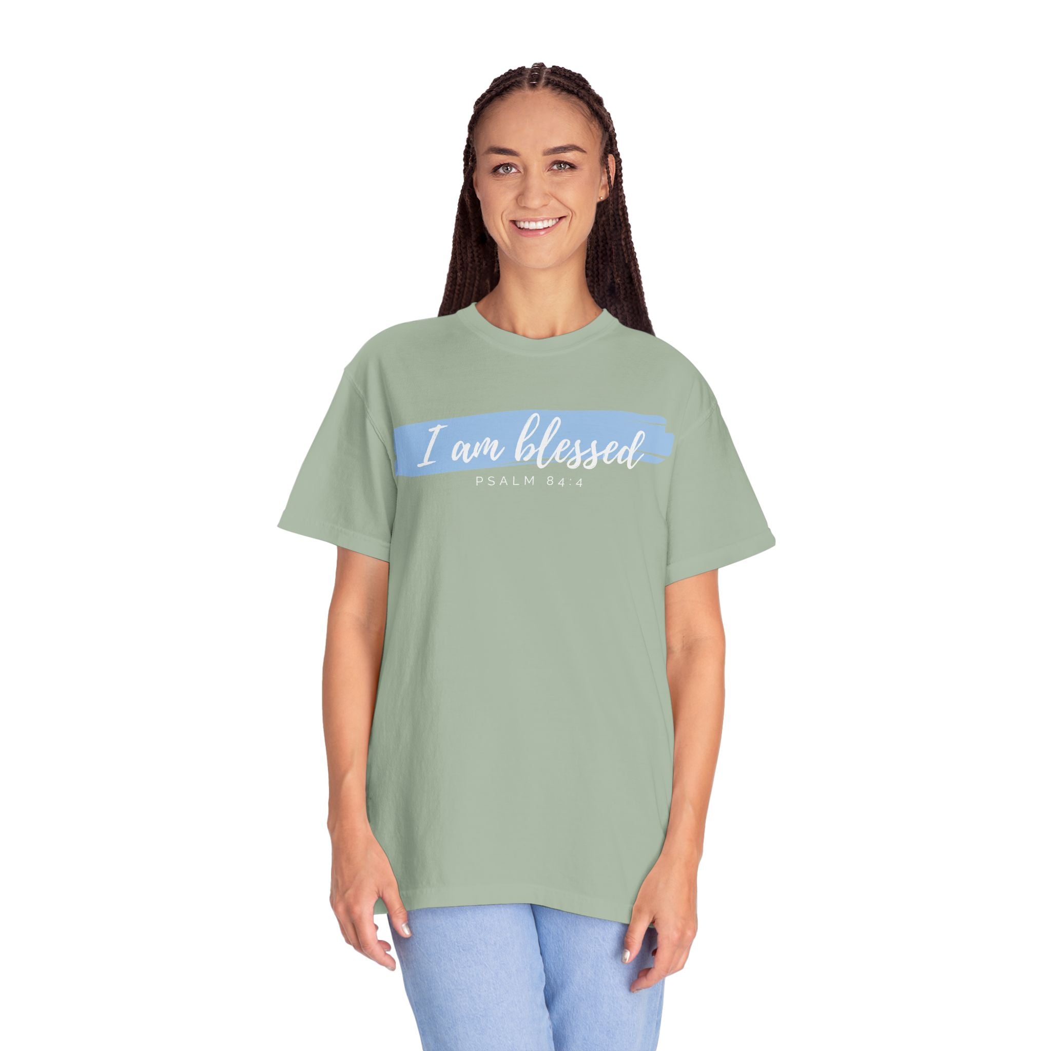 I Am Blessed Christian T-Shirt — Psalm 84:4 Scripture Tee | Garment-Dyed Faith Shirt