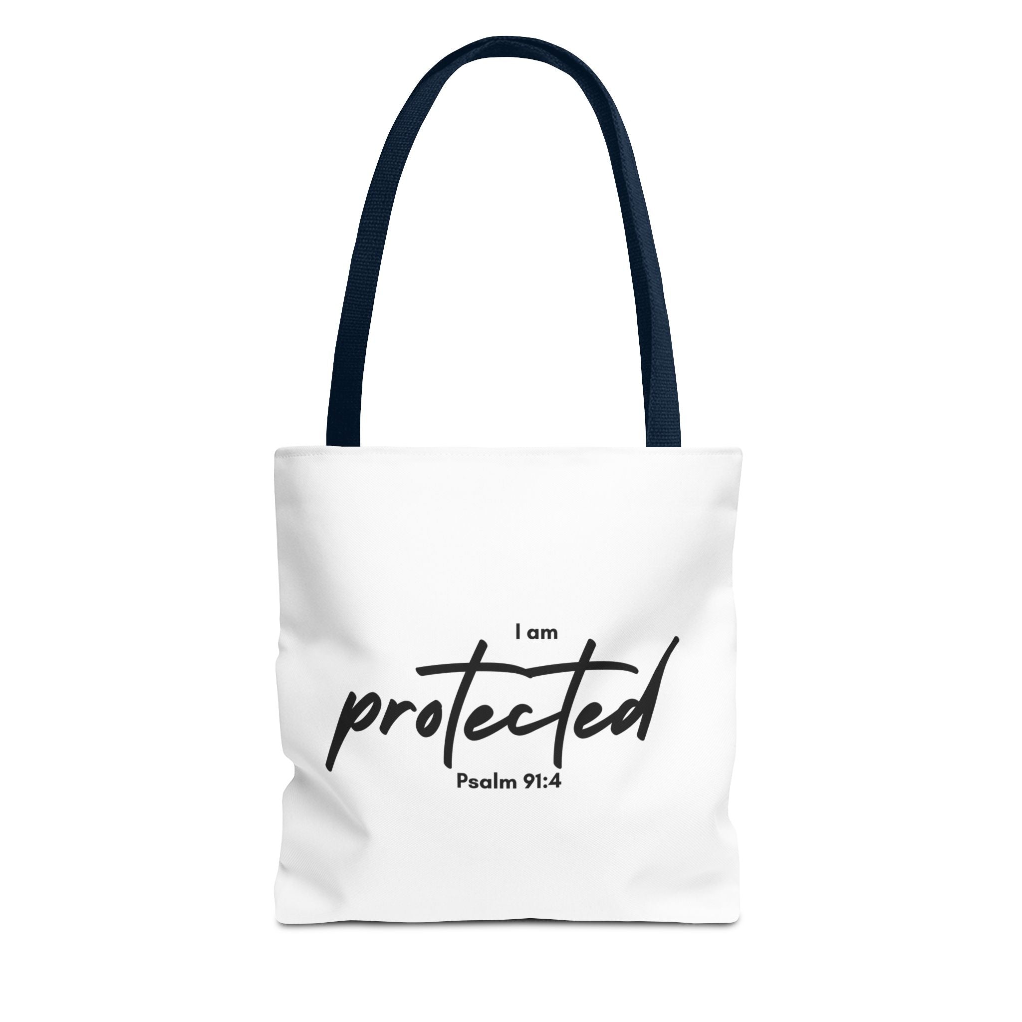I Am Protected Tote Bag — Psalm 91:4 Christian Scripture Canvas Tote | Faith-Based Carryall