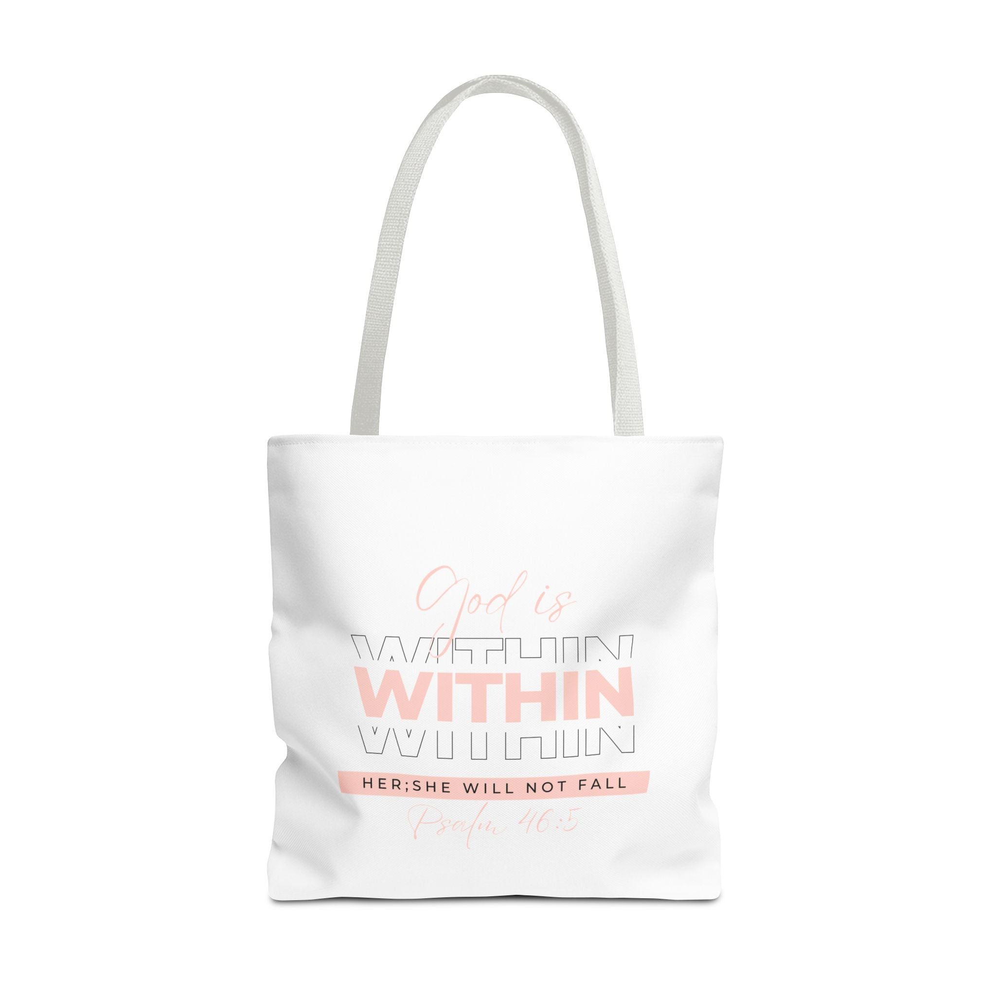 God Is Within Her Tote Bag – Psalm 46:5 Christian Scripture Tote for Women