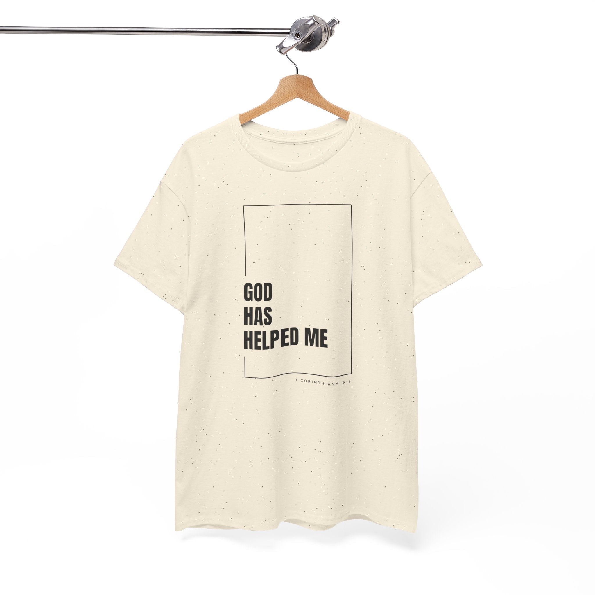God Has Helped Me Christian T-Shirt – 2 Corinthians 6:2 Faith Tee | Unisex Heavy Cotton Shirt