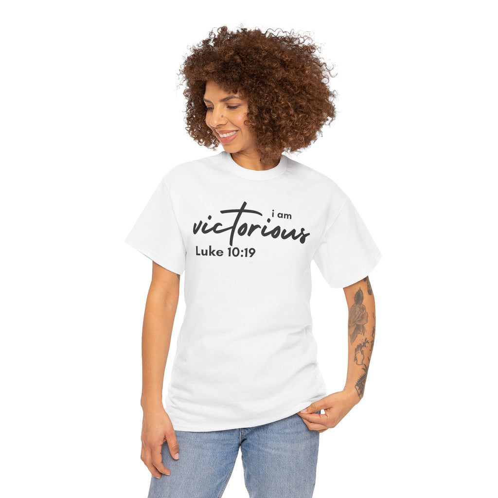 I Am Victorious Christian T-Shirt – Luke 10:19 Scripture Tee | Faith-Based Apparel