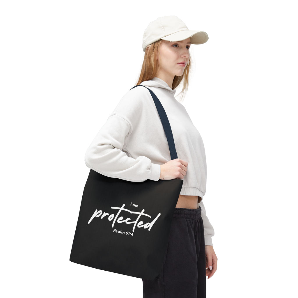 I Am Protected Tote Bag — Psalm 91:4 Christian Scripture Canvas Tote | Faith-Based Carryall