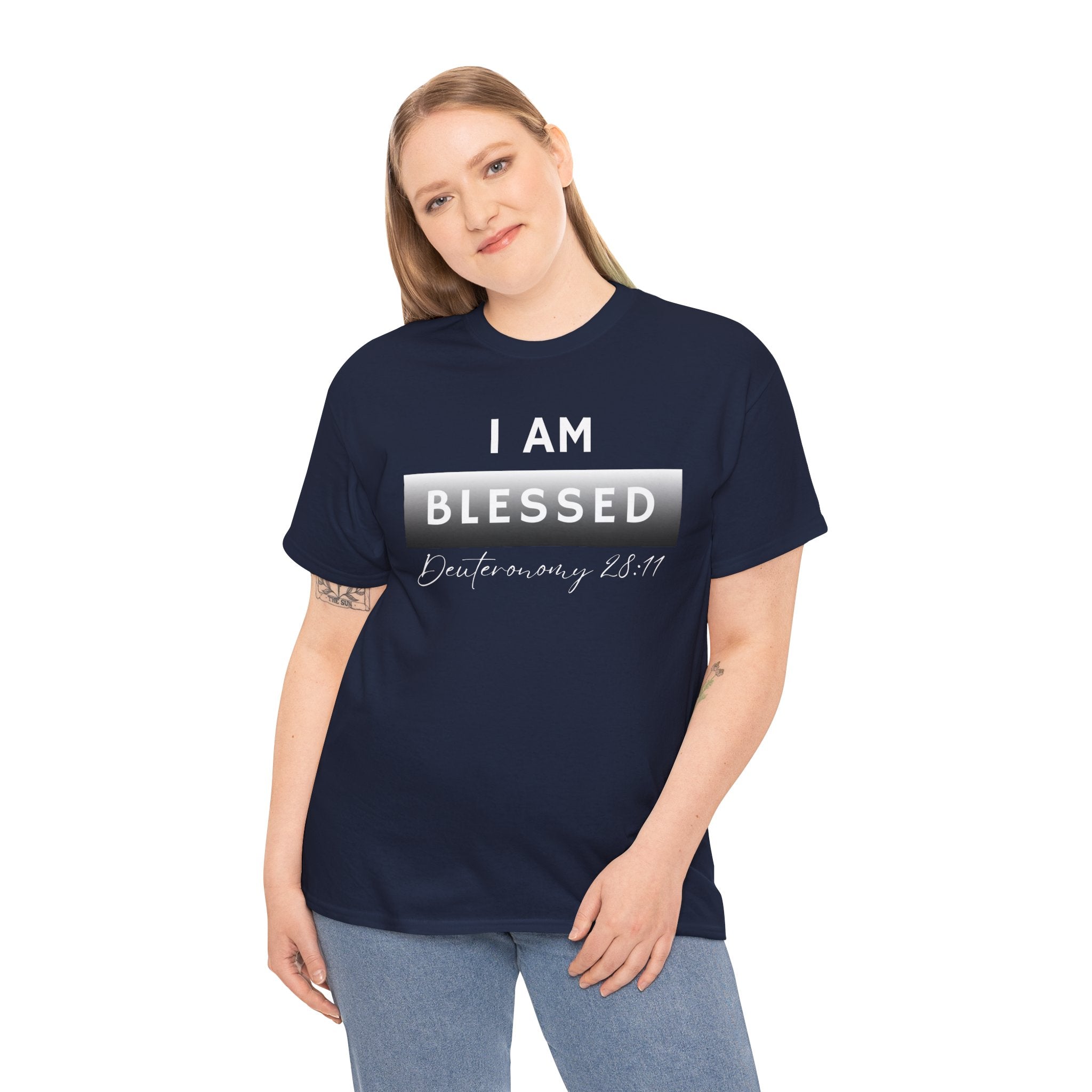 I Am Blessed Christian T-Shirt — Deuteronomy 28:11 Scripture Faith Tee (2)